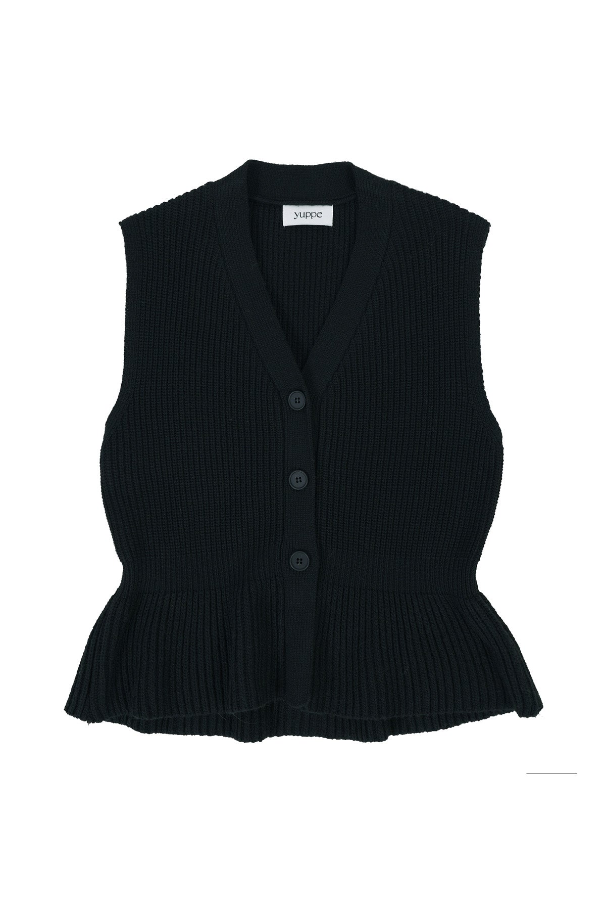 FLARE VEST CARDIGAN_BLACK