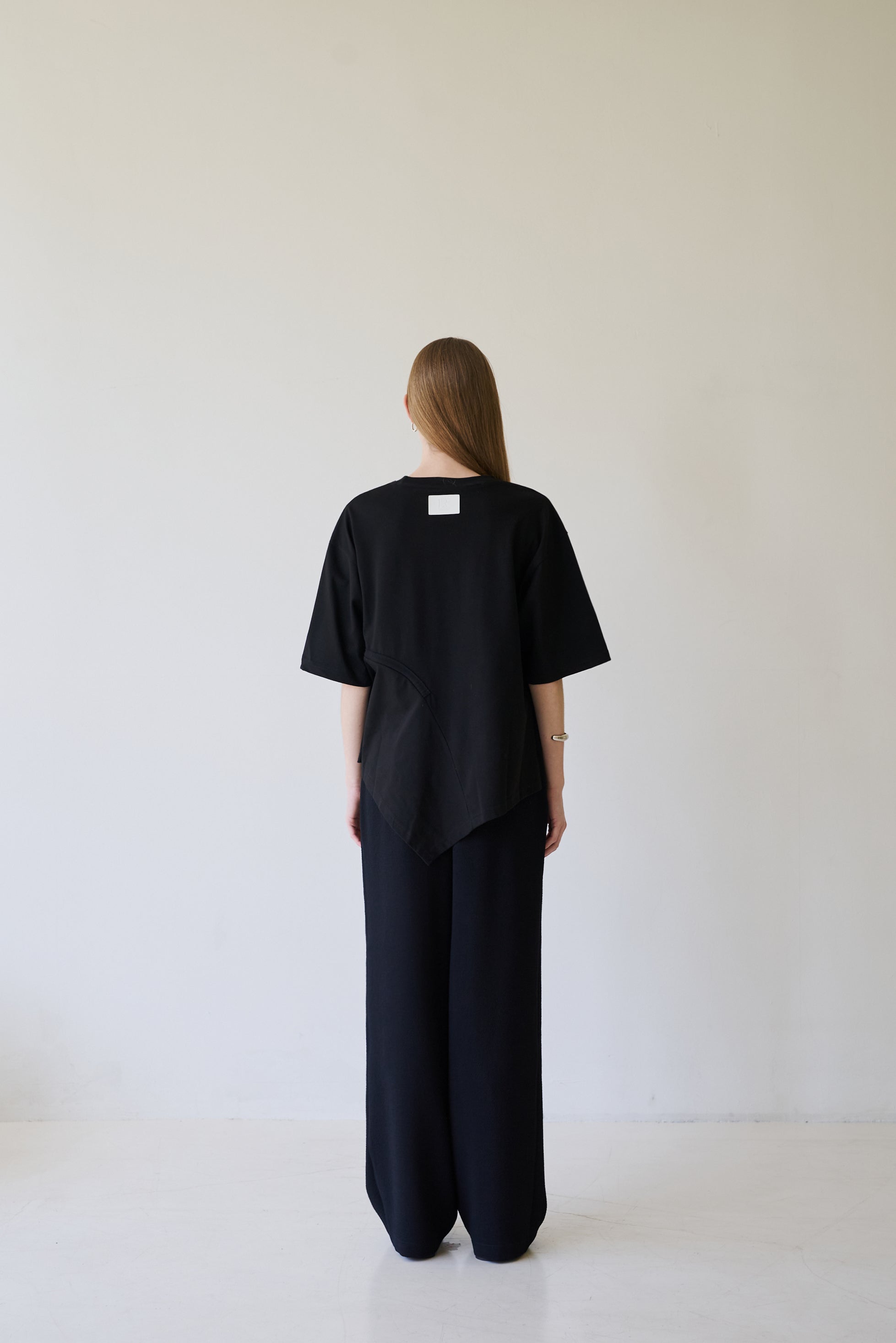 UNBALANCE DRAWSTIRING T-SHIRT_NOIR