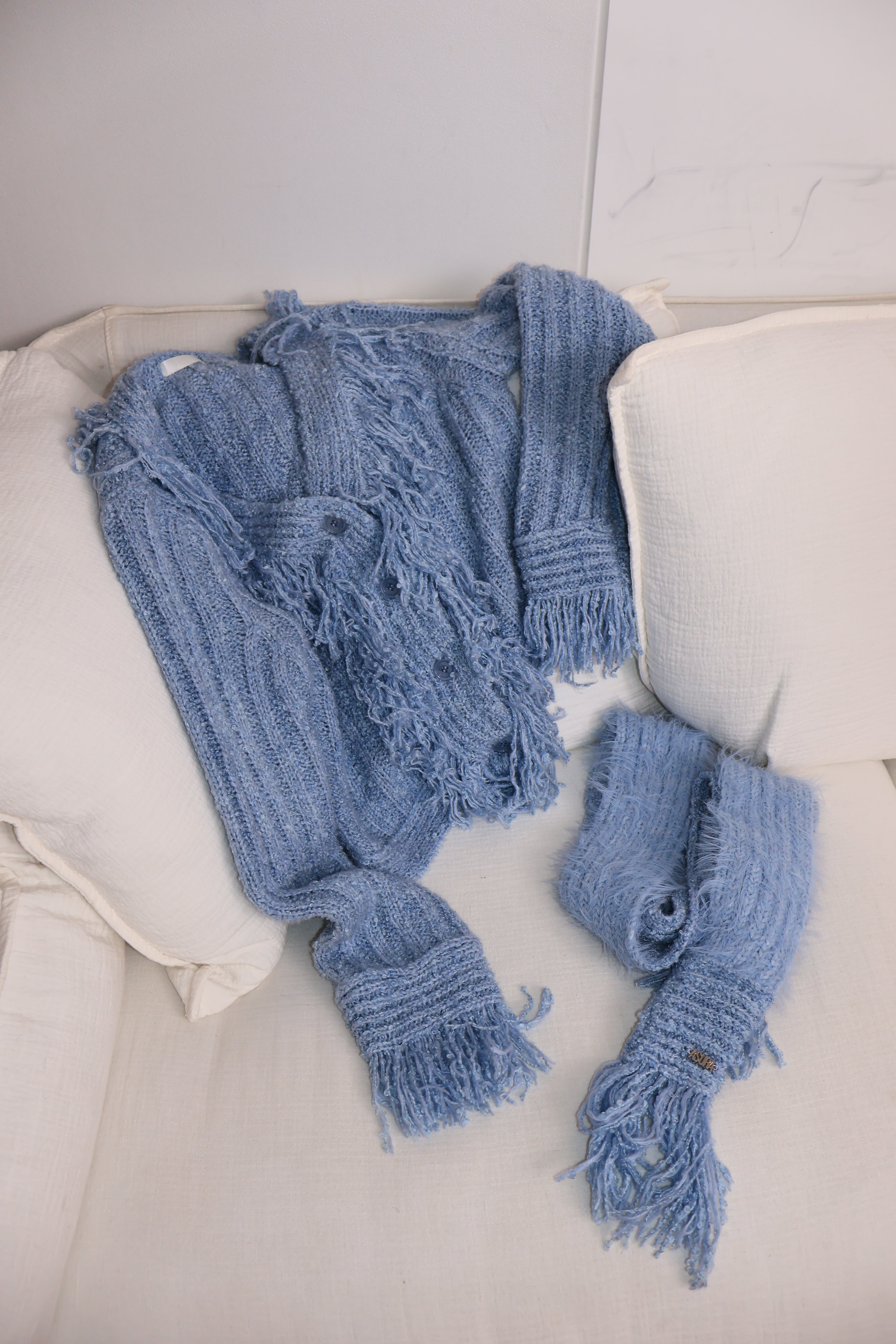 TASSEL MIX SCARF_SKYBLUE