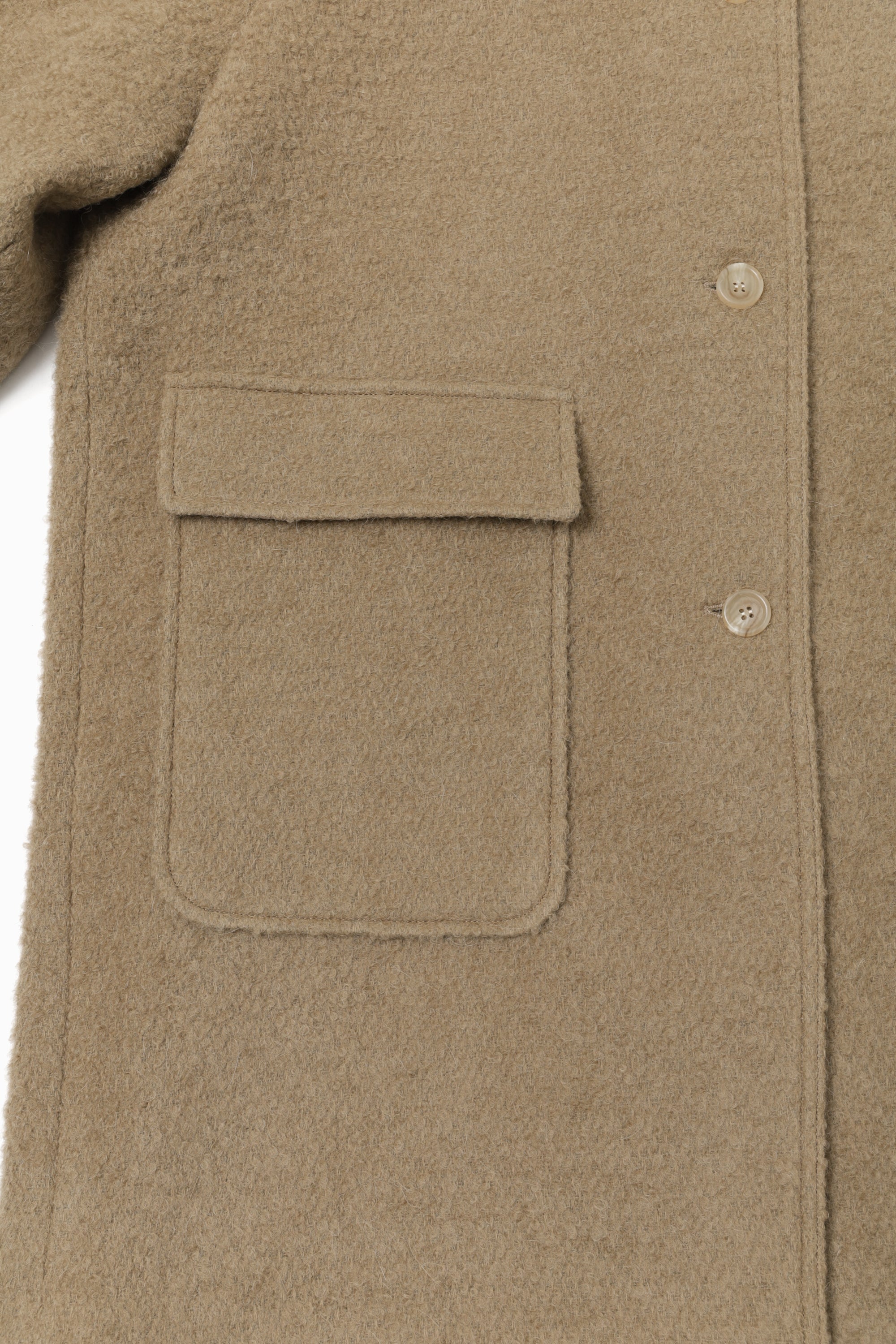 ALPACA VERDE BOUCLE HALF COAT_BEIGE