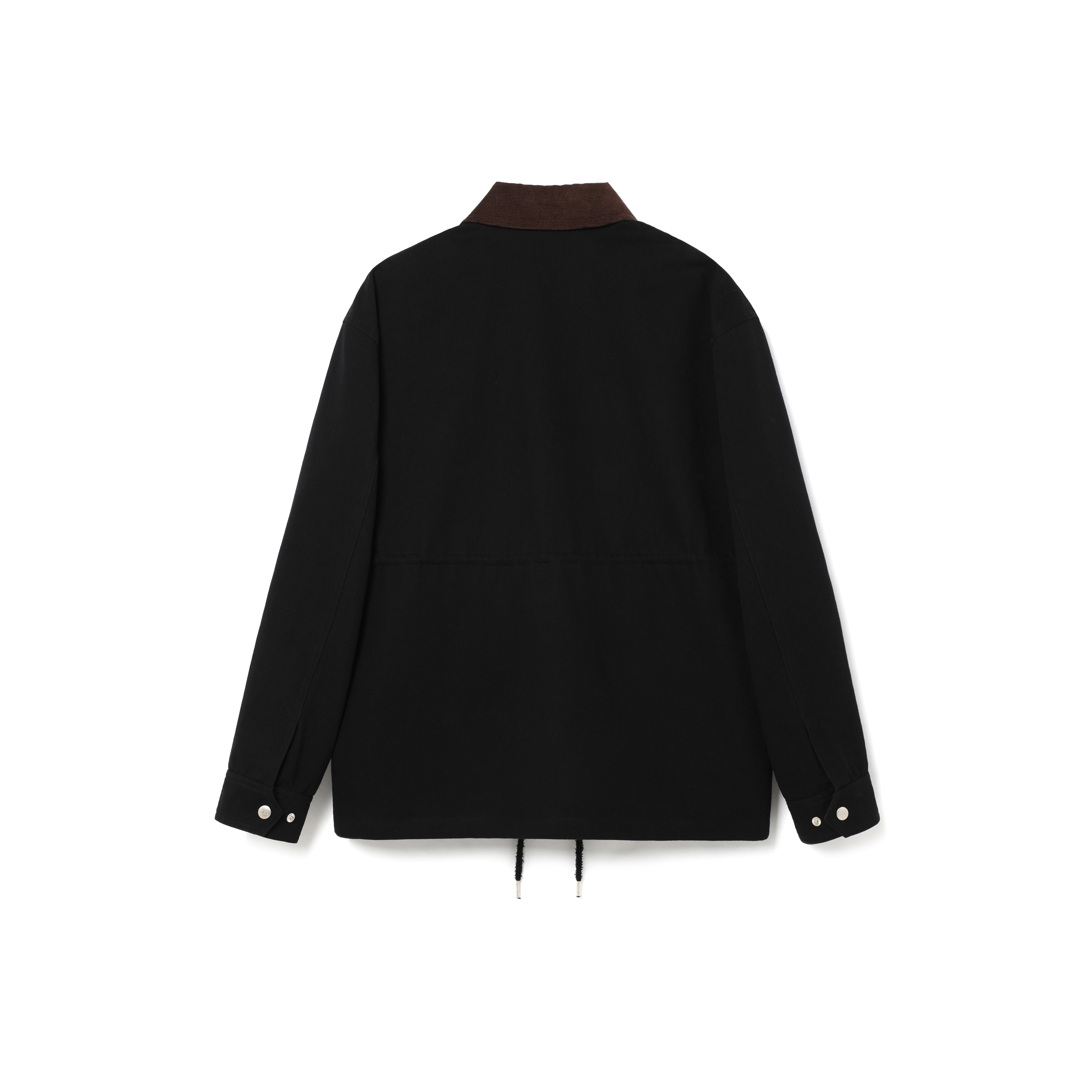 STRING COTTON TWILL FIELD JACKET_BLACK