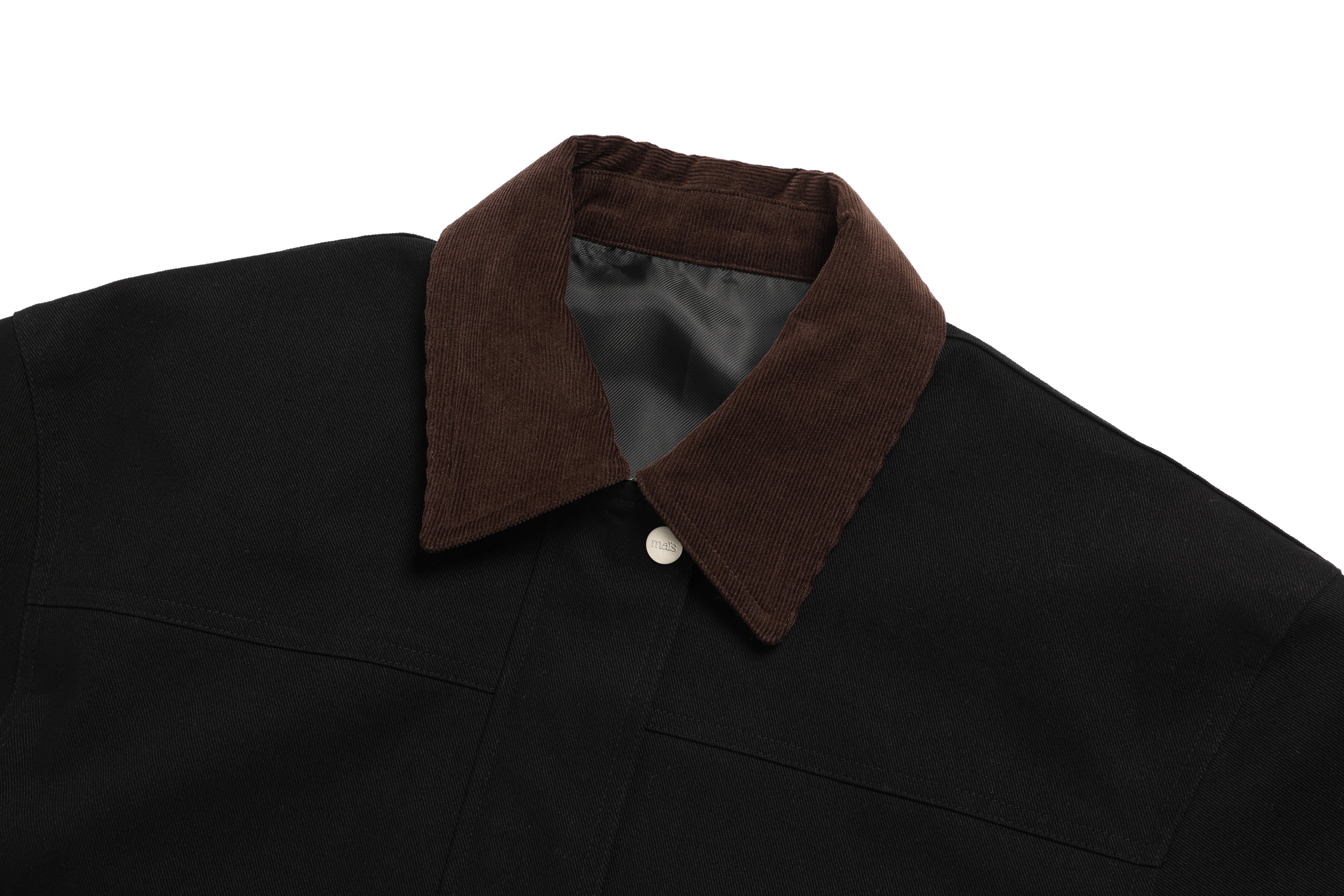 STRING COTTON TWILL FIELD JACKET_BLACK