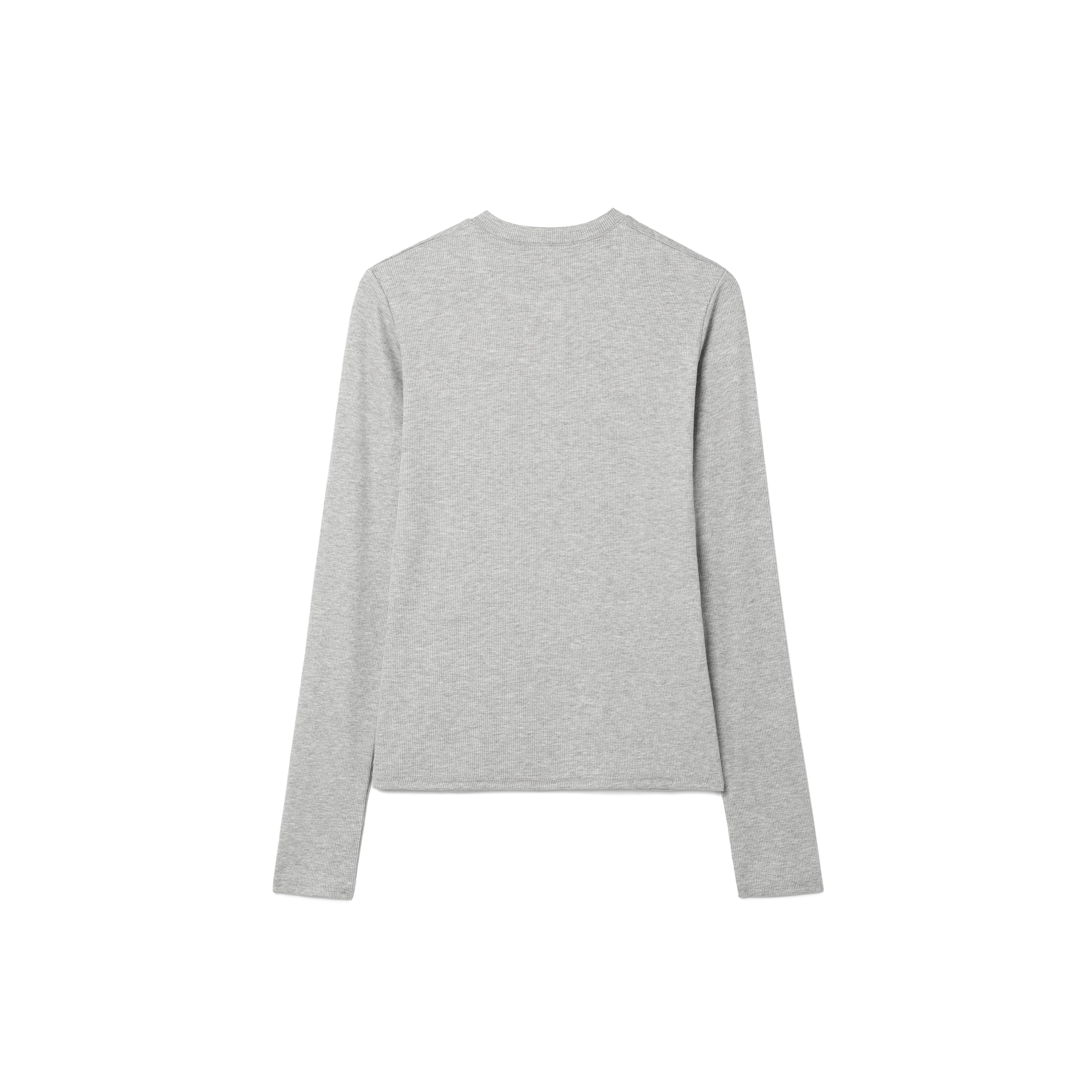 HENRY NECK LONG SLEEVE T-SHIRT_GREY