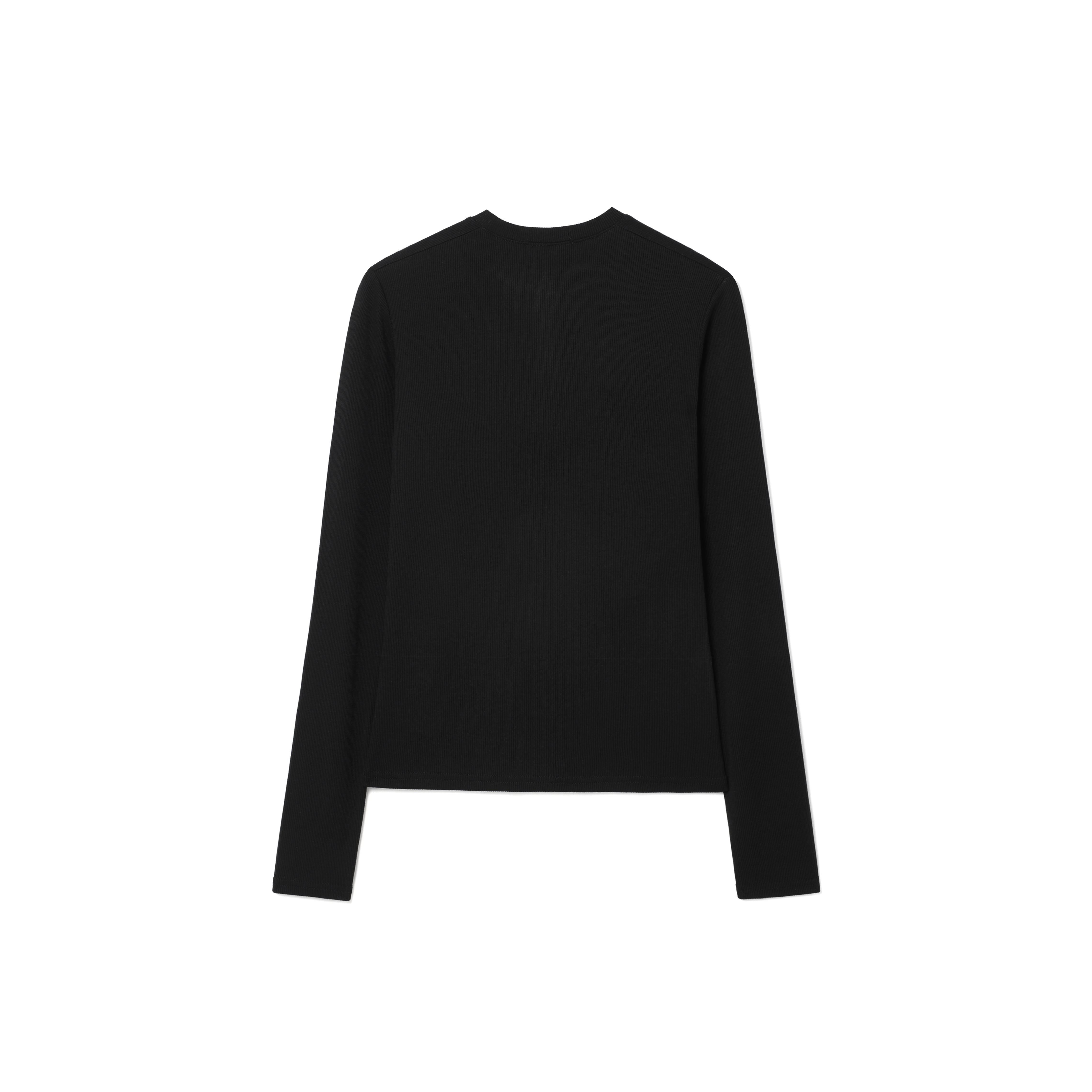 HENRY NECK LONG SLEEVE T-SHIRT_BLACK