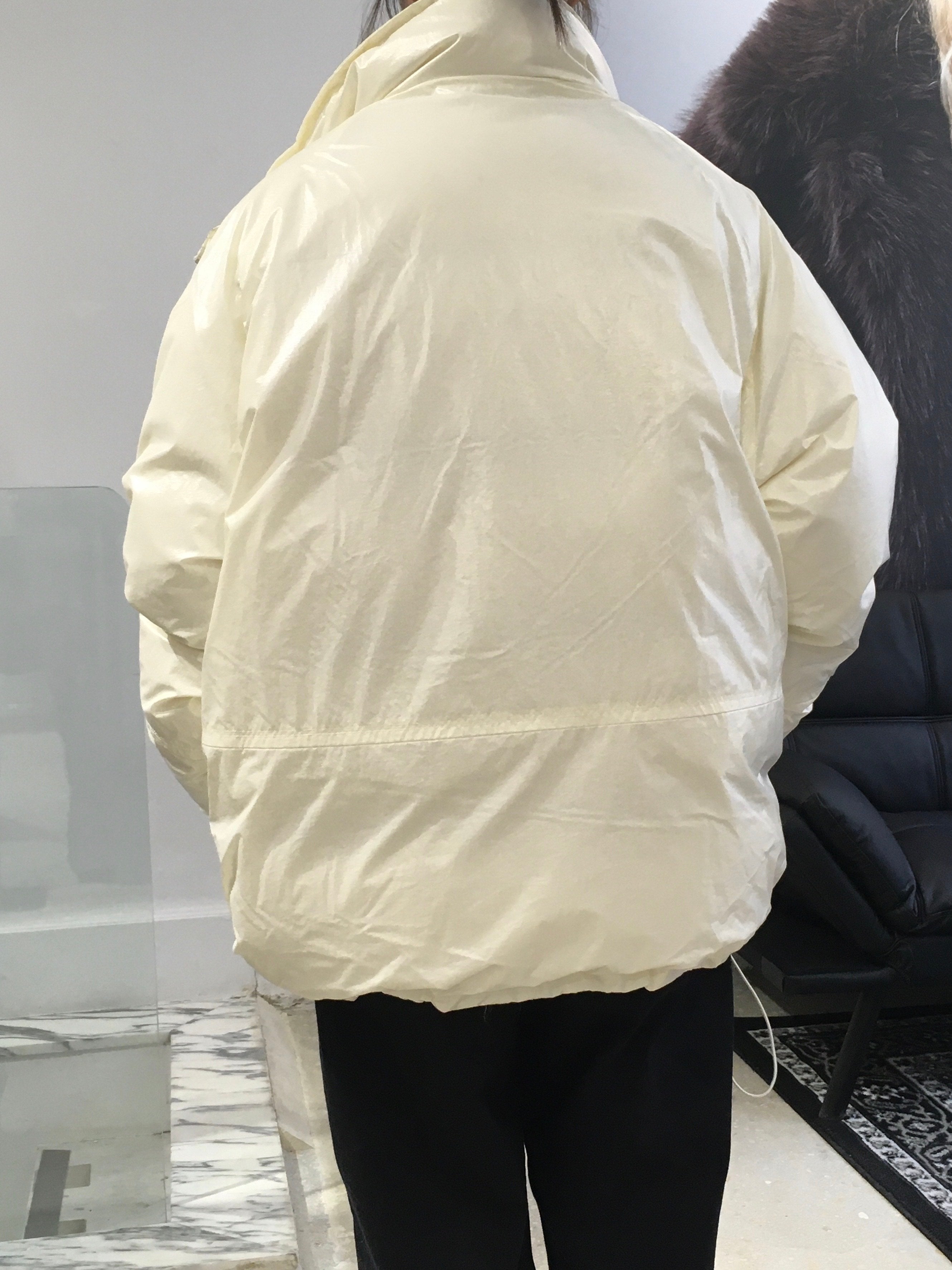 GLOSSY DUFFEL PUFFER JACKET_IVORY