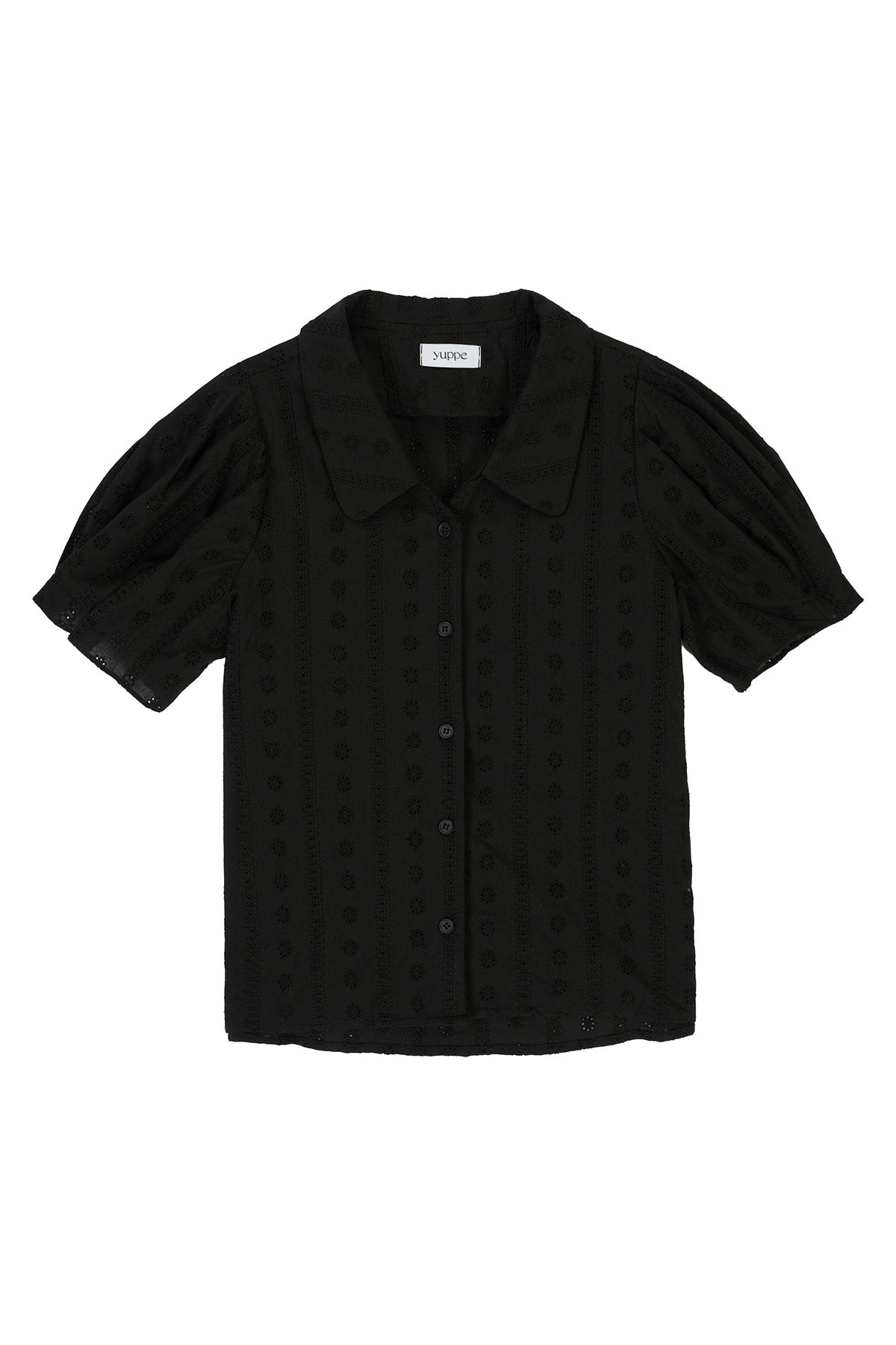 LACE PUFF SHIRT_BLACK