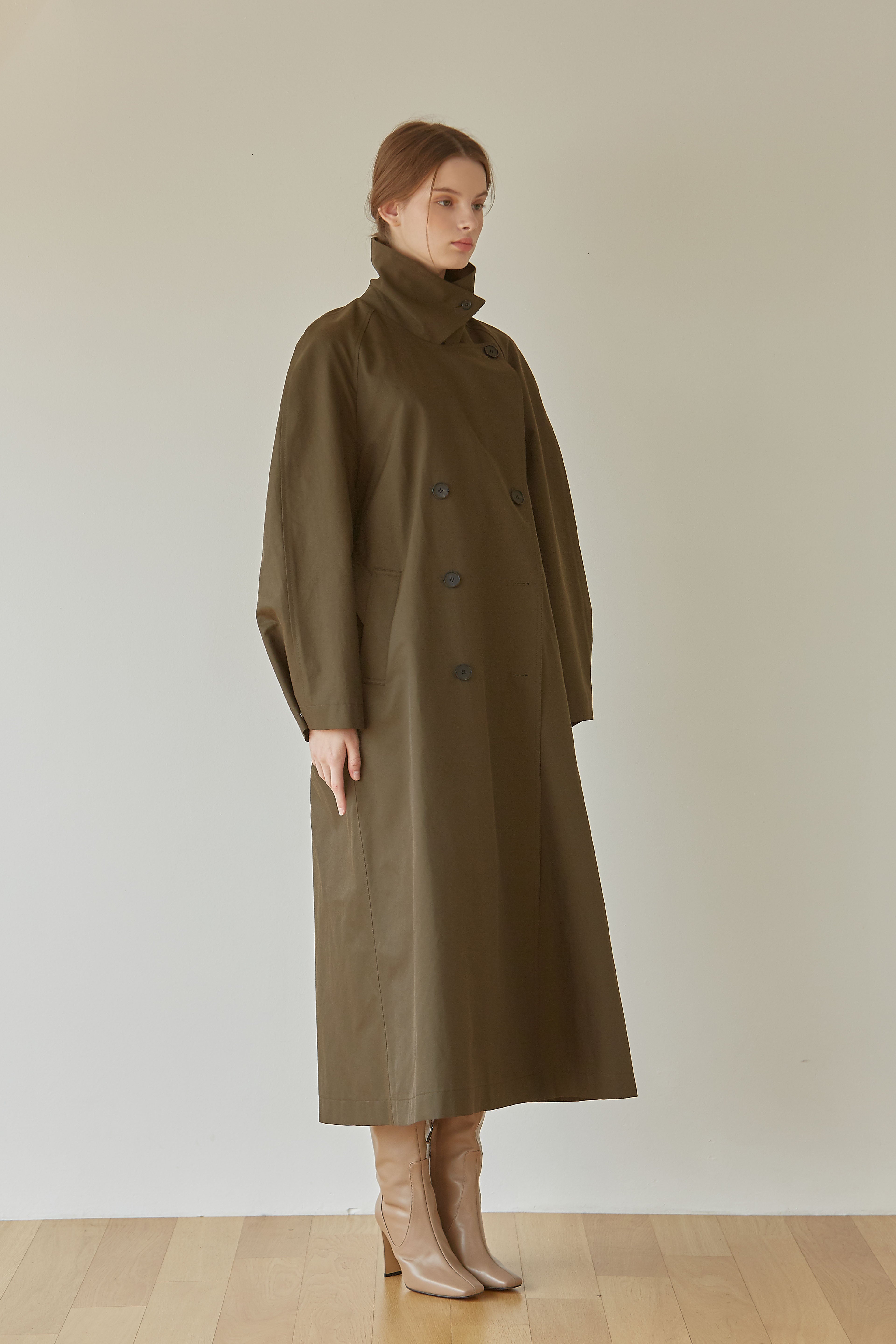 RAGLAN TRENCH COAT_KHAKI