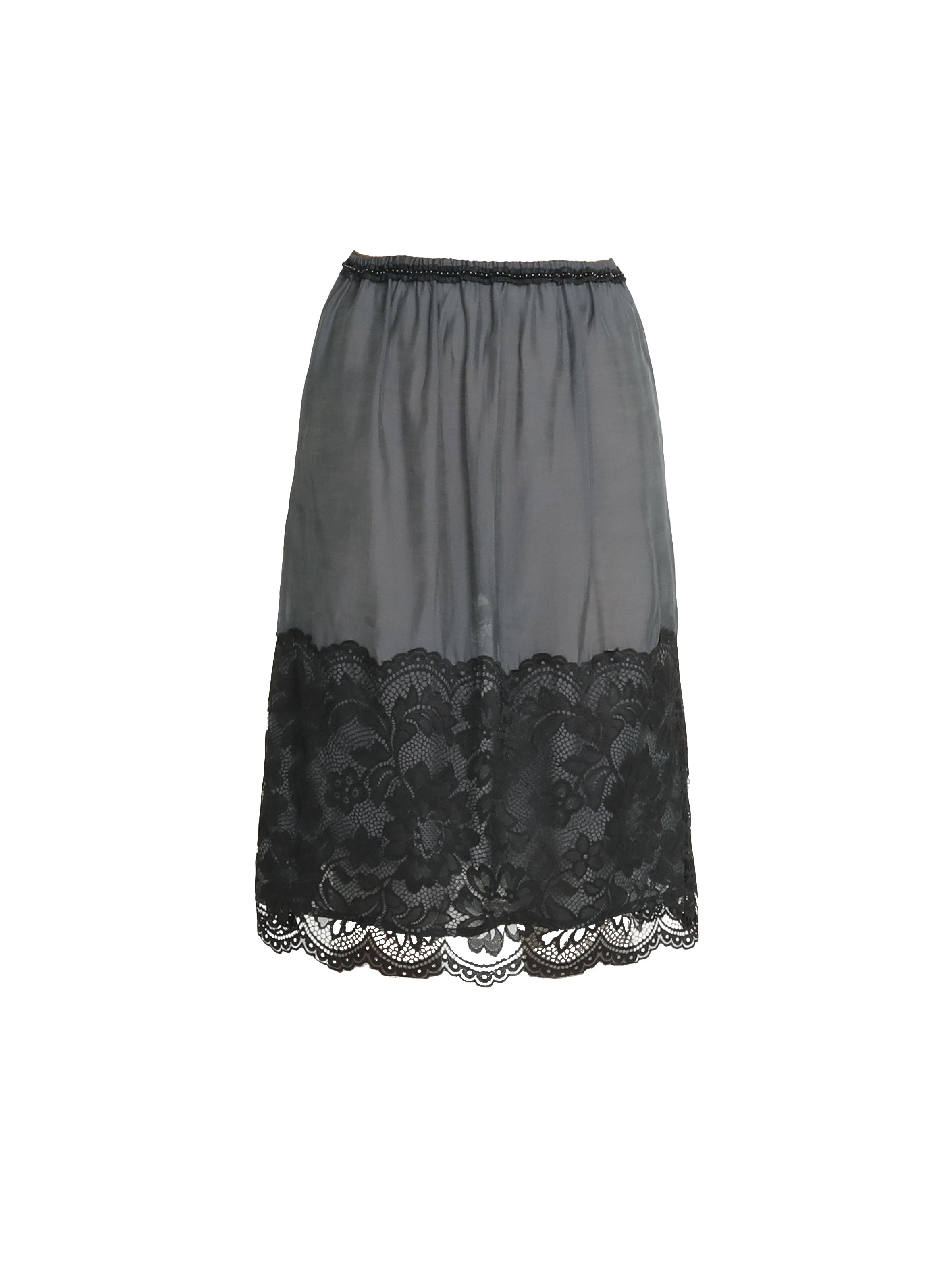 LACE LAYER SKIRT_CHARCOAL