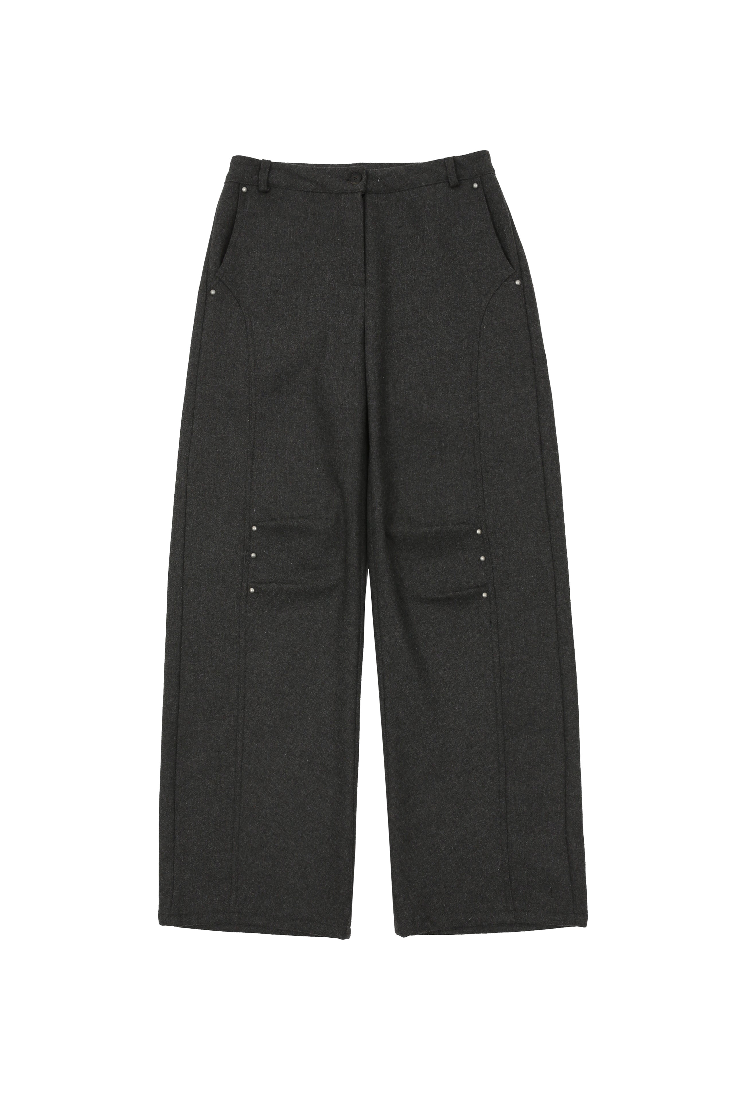 WOOL RIVET PANTS_CHARCOAL