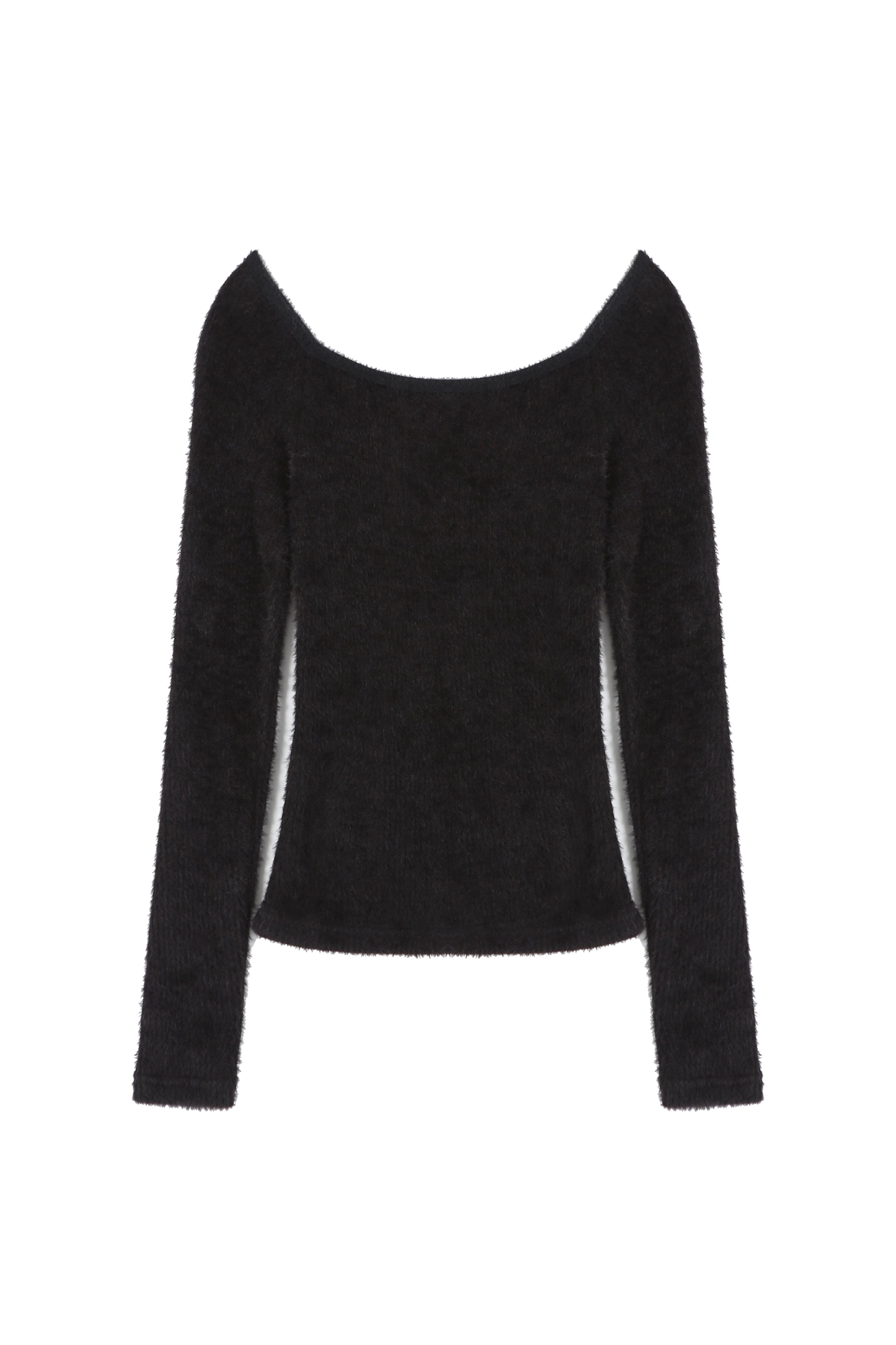 SOFTY HOOK KNIT TOP_BLACK