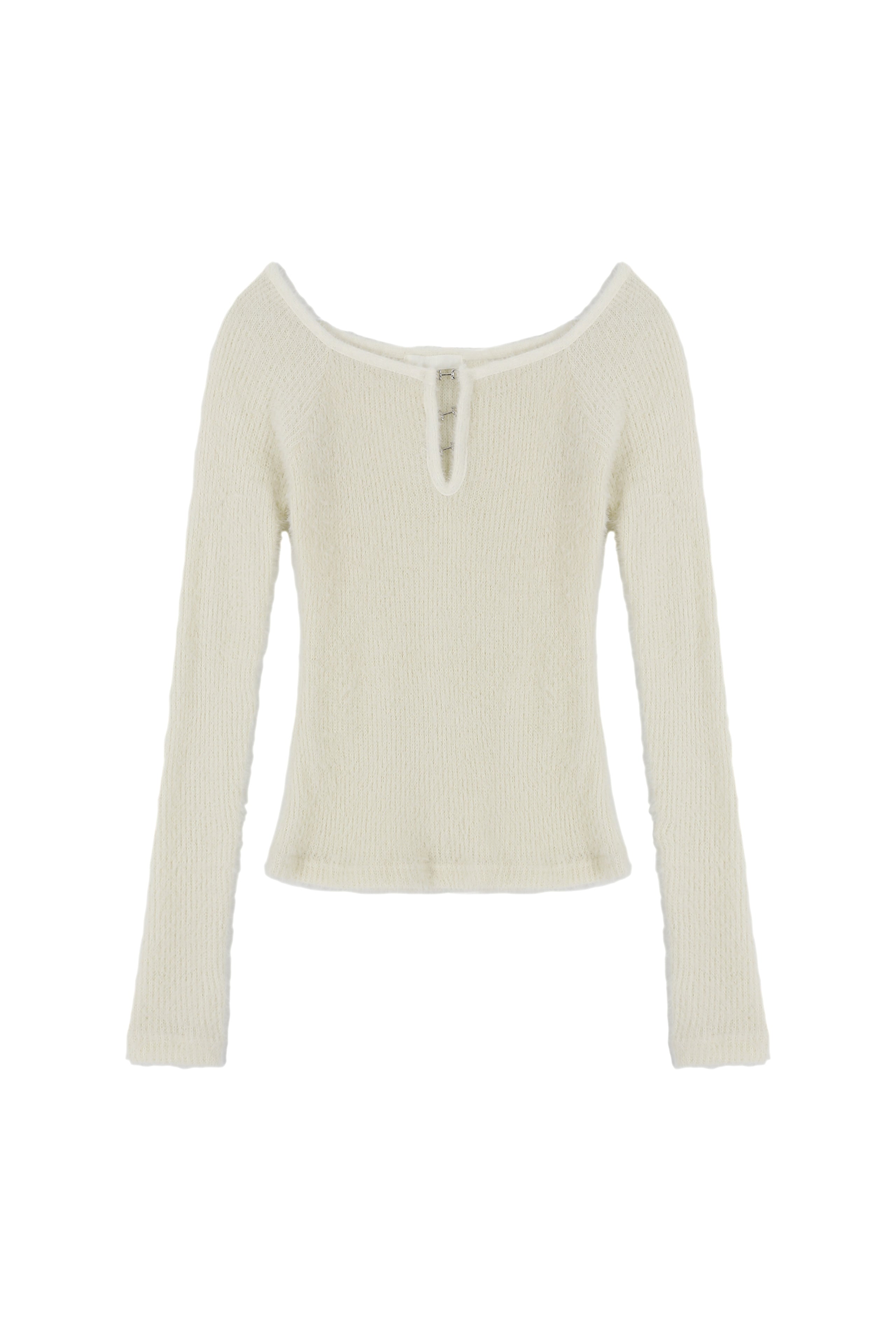 SOFTY HOOK KNIT TOP_IVORY