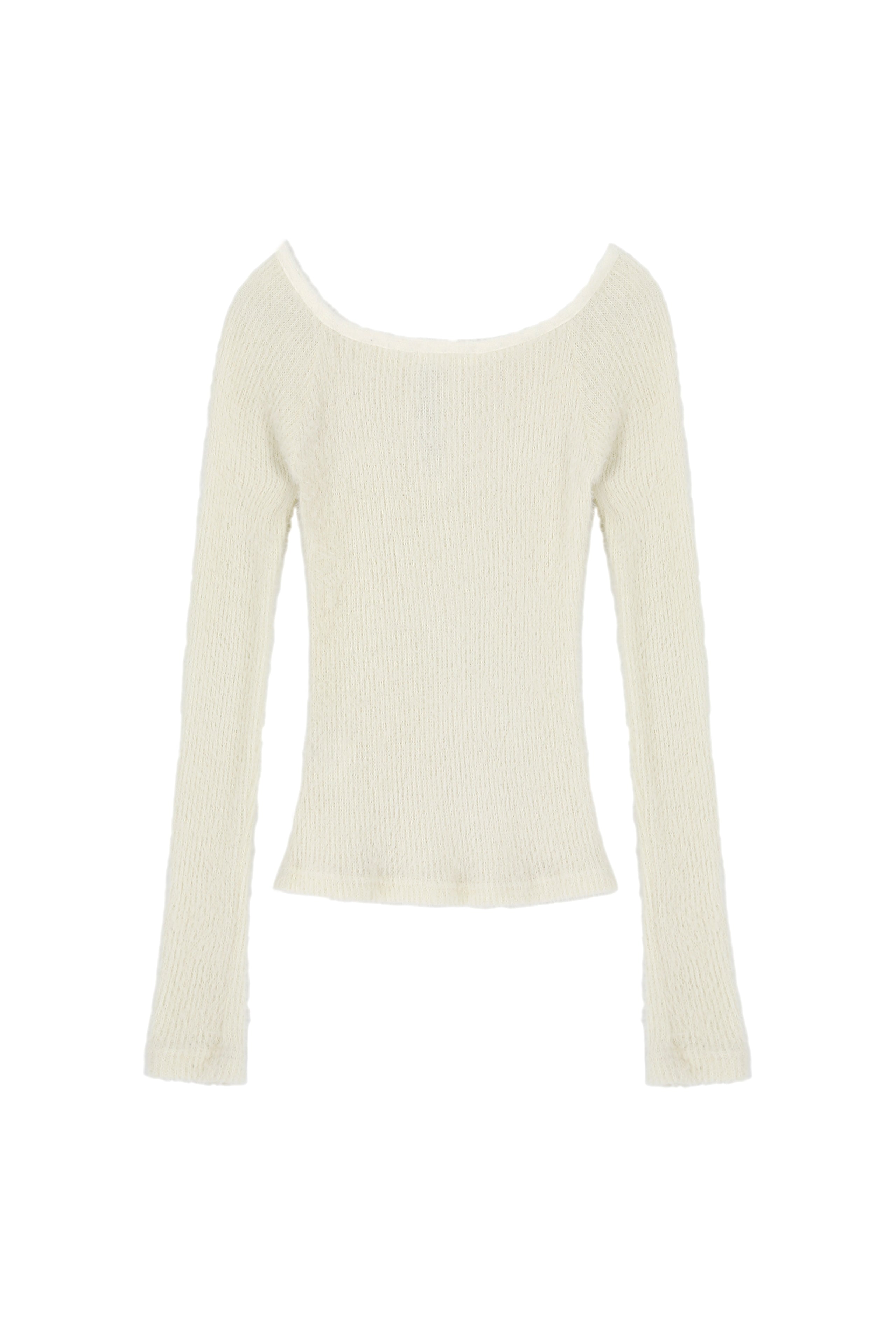 SOFTY HOOK KNIT TOP_IVORY