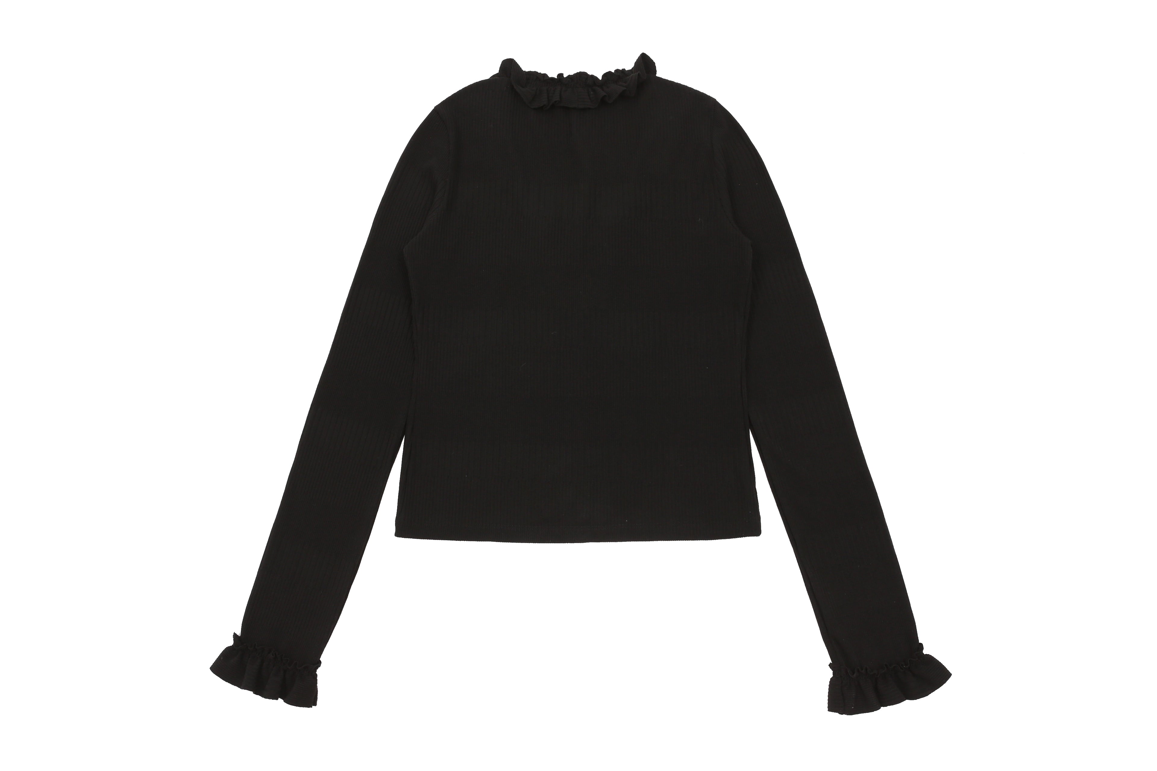 FRILL RIBBON CARDIGAN_NOIR