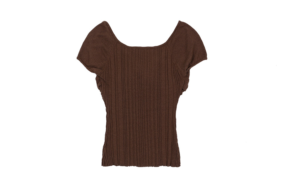 ROSY OFFSHOULDER KNIT_BROWN