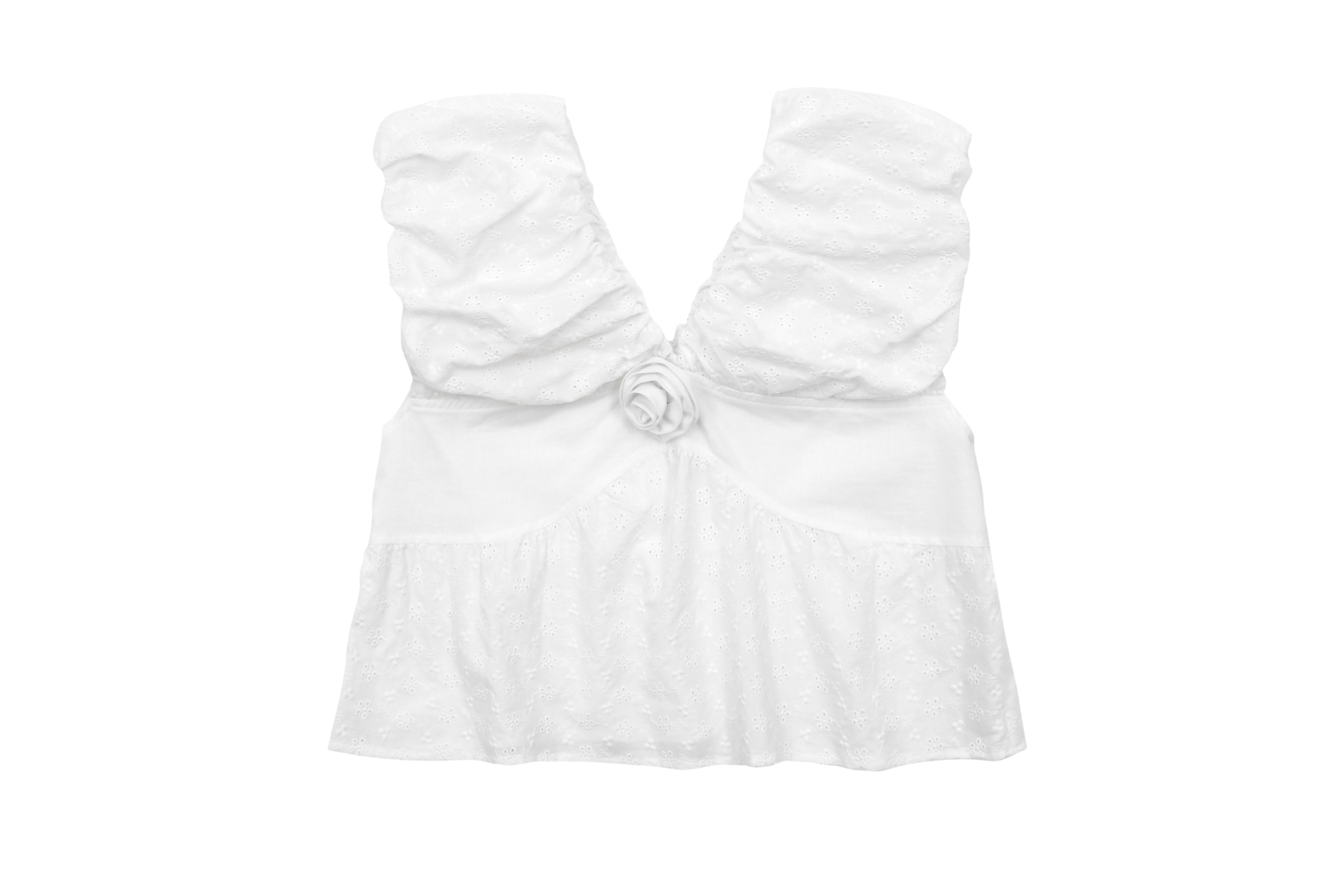 ASURA, BLOUSE MANCHES BOUFFANTES_BLANC