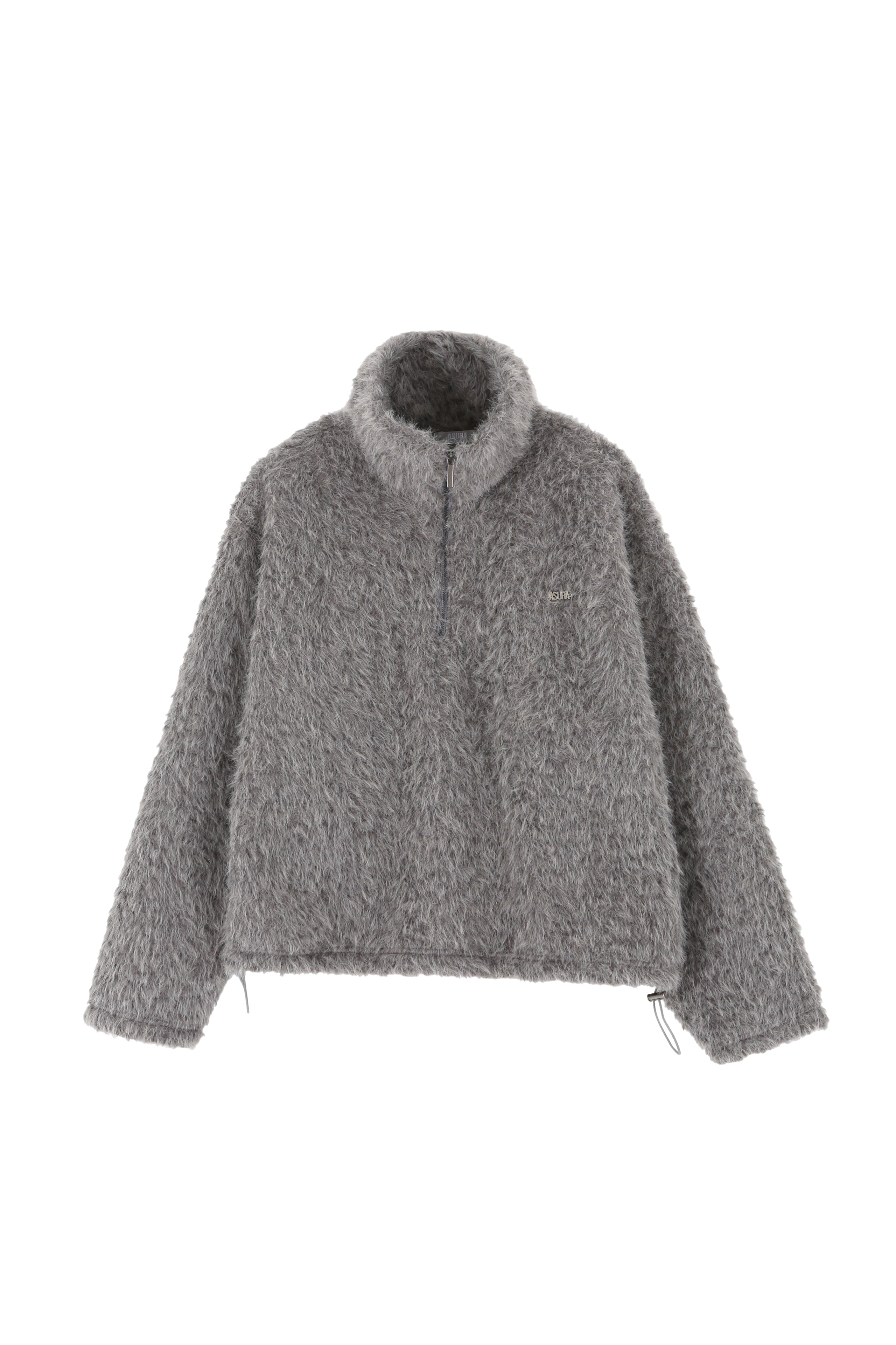 FLUFFY HALF ZIP-UP_GREY