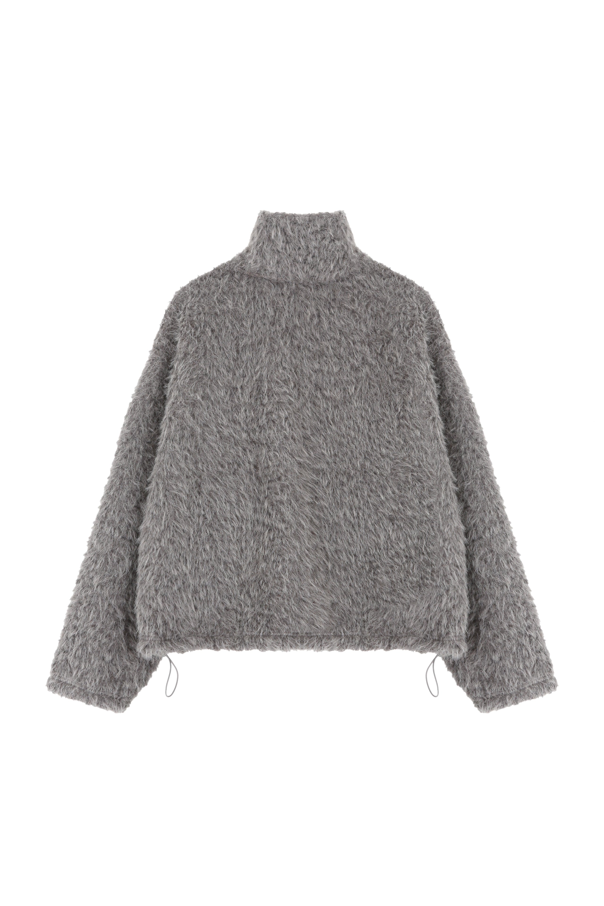 FLUFFY HALF ZIP-UP_GREY