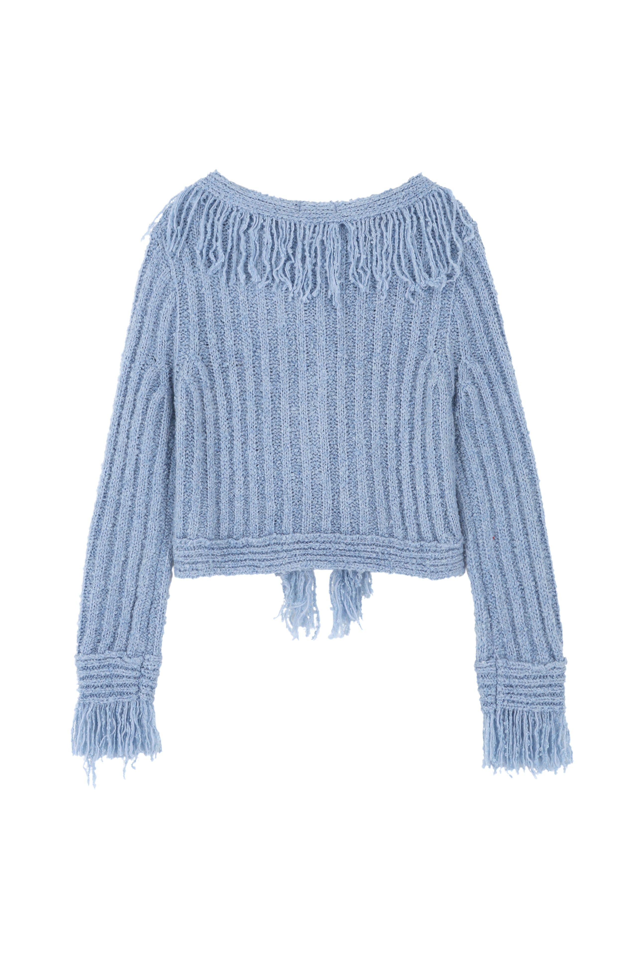 HAILEY TASSEL CARDIGAN_SKYBLUE