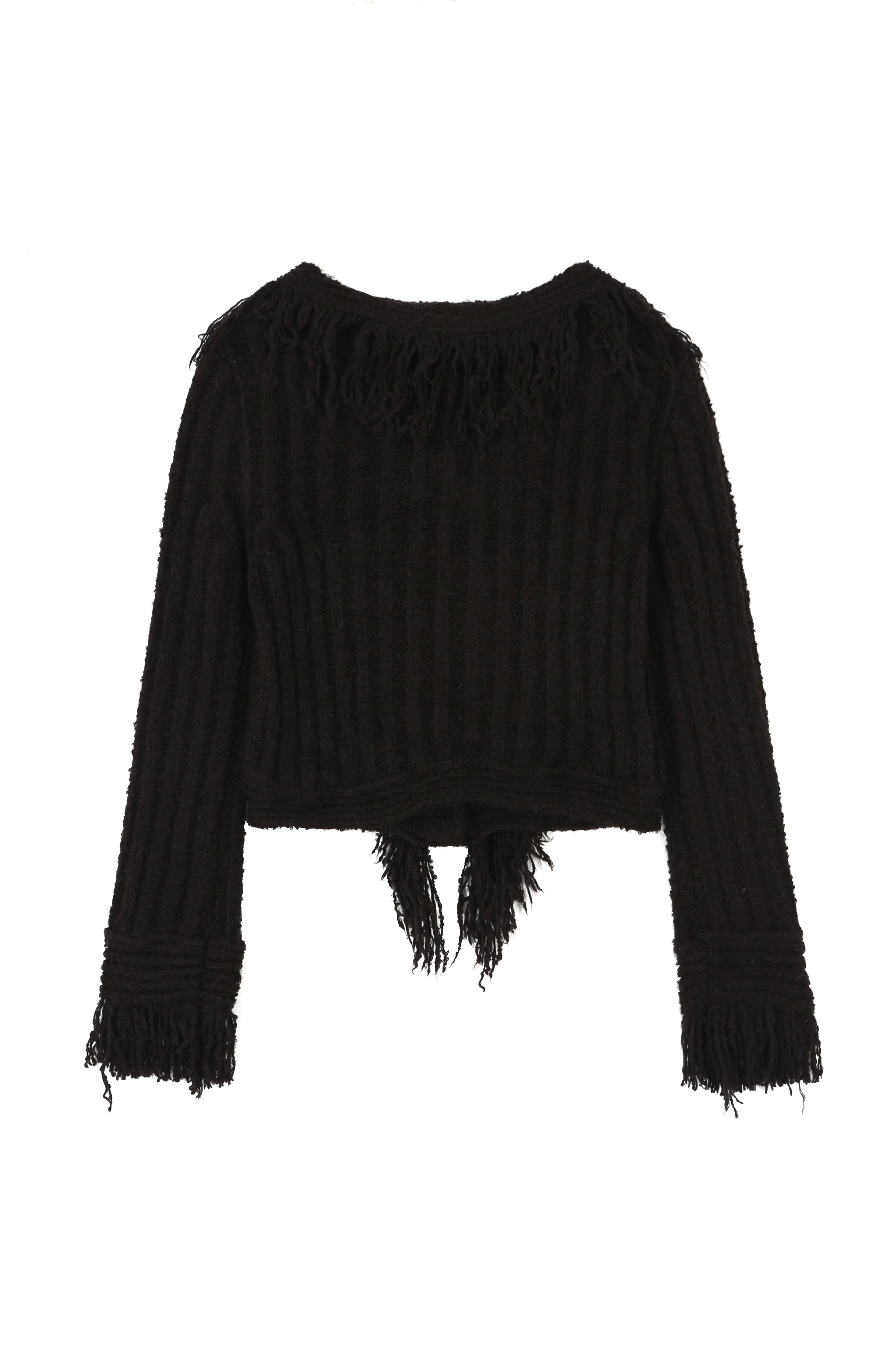 HAILEY TASSEL CARDIGAN_BLACK