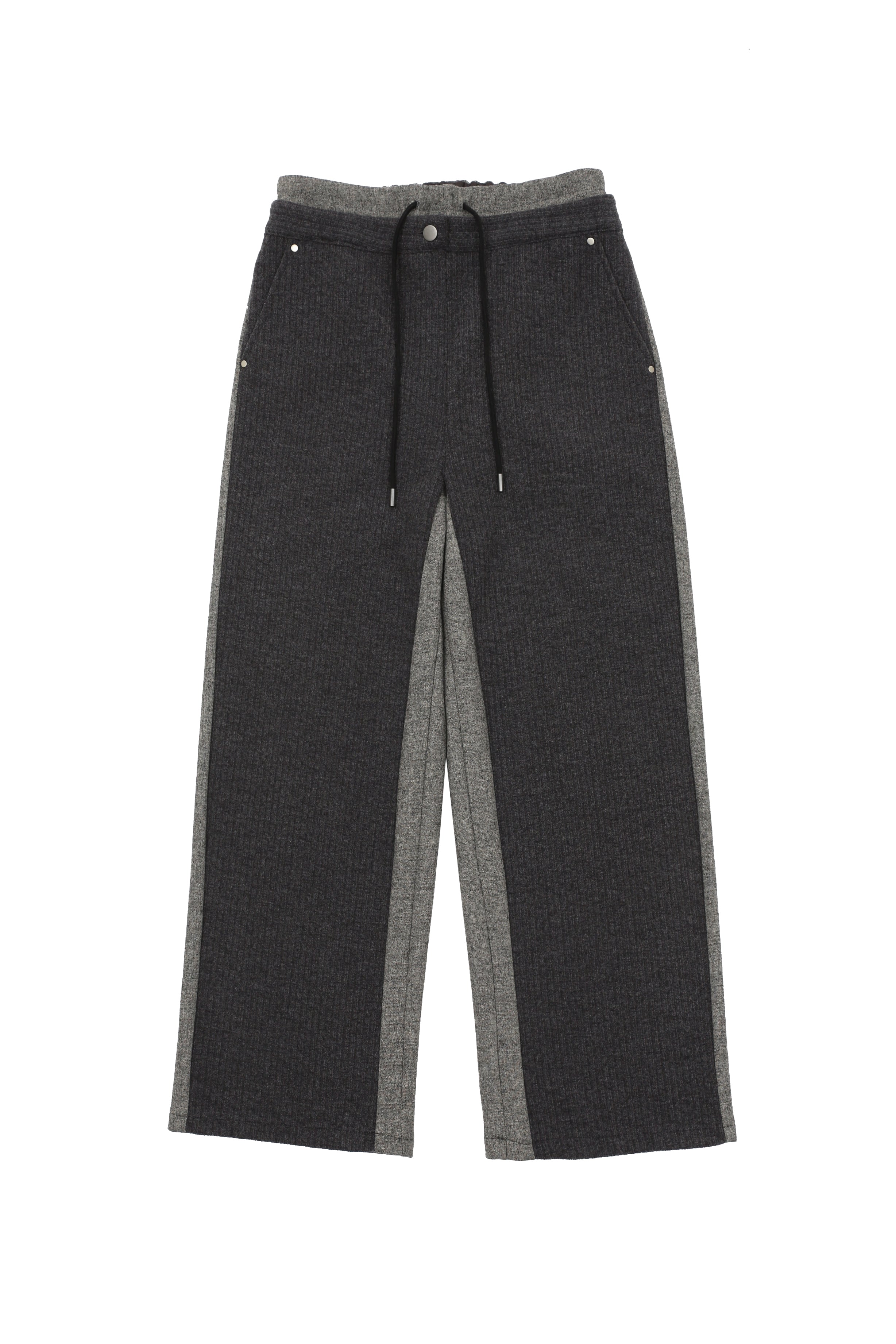 FABRIC MIX WOOL PANTS_GREY