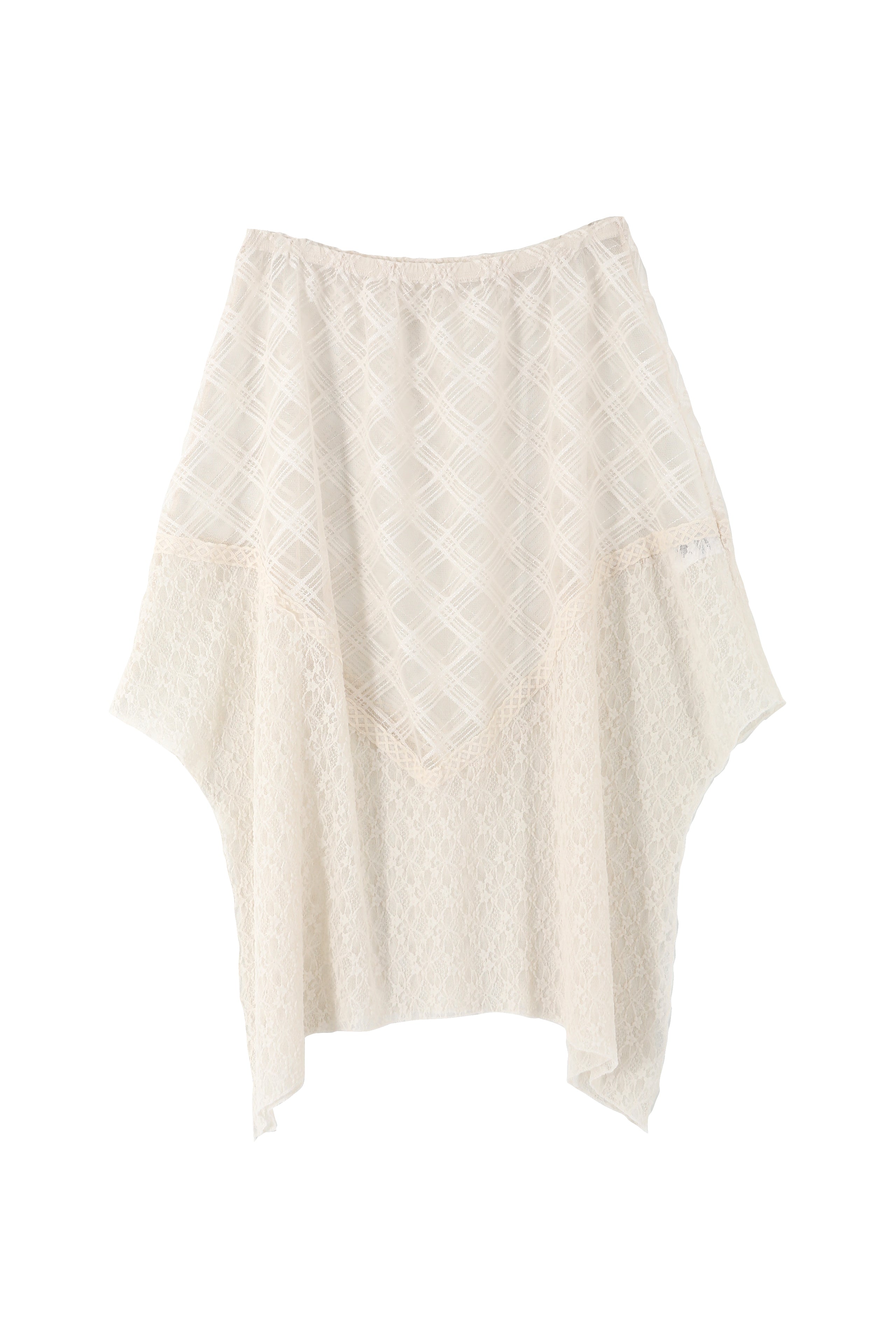 SEE-THROUGH LAYERED SKIRT_CREME