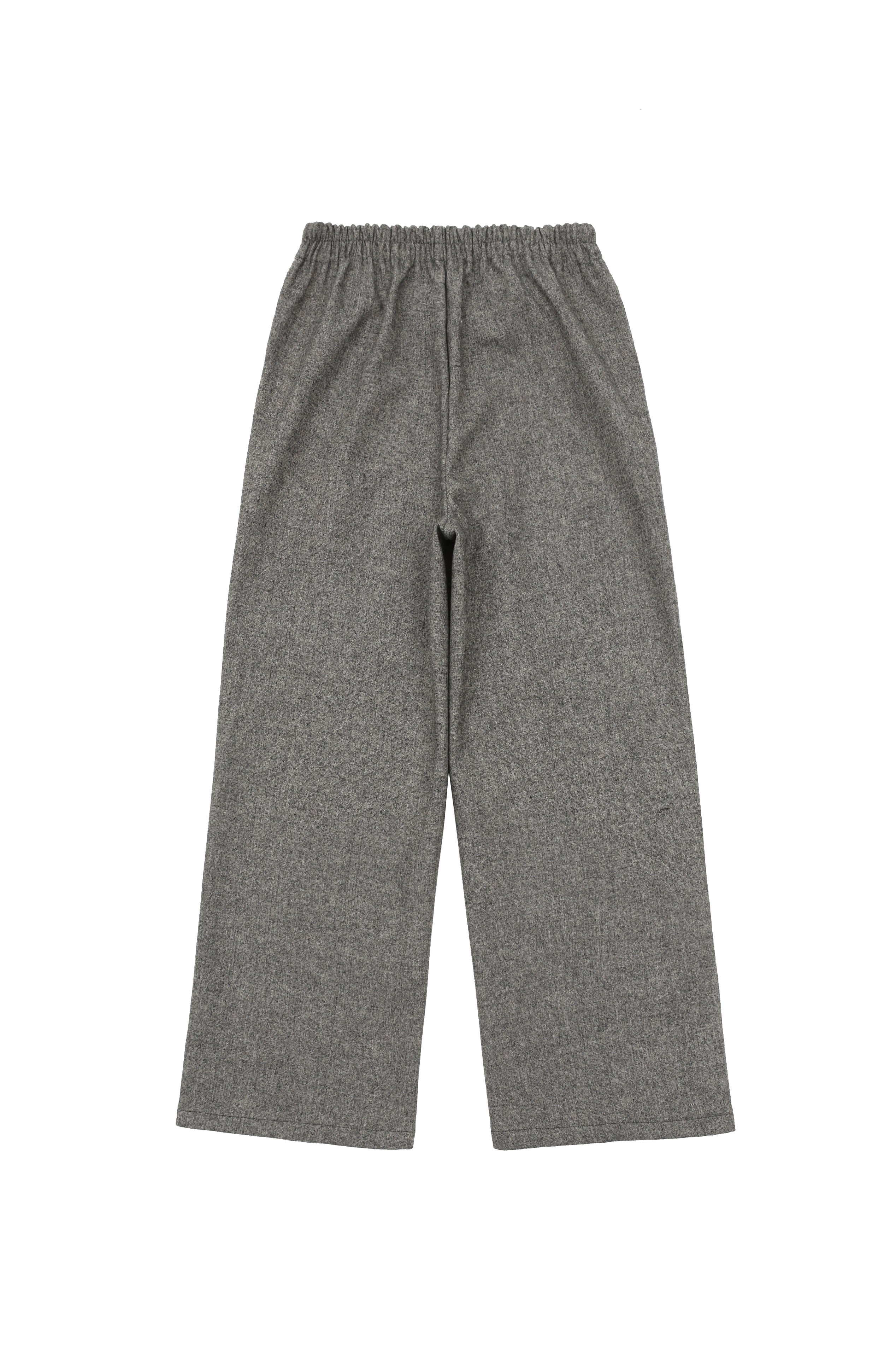 FABRIC MIX WOOL PANTS_GREY