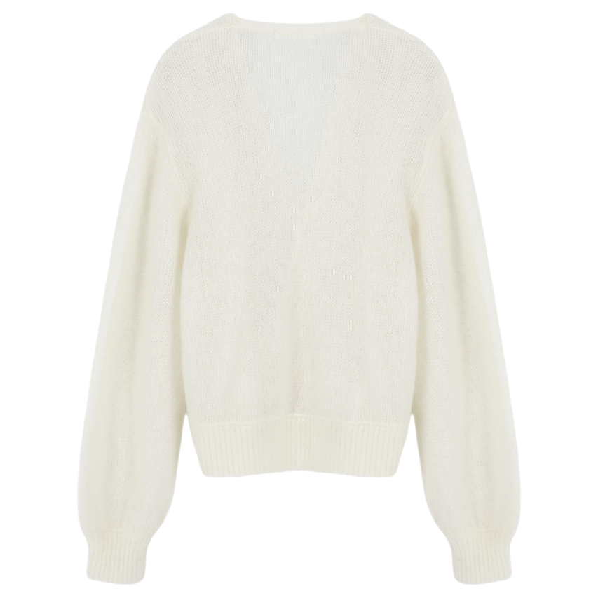 PULL CACHE-CŒUR EN LAINE ET ANGORA_IVOIRE