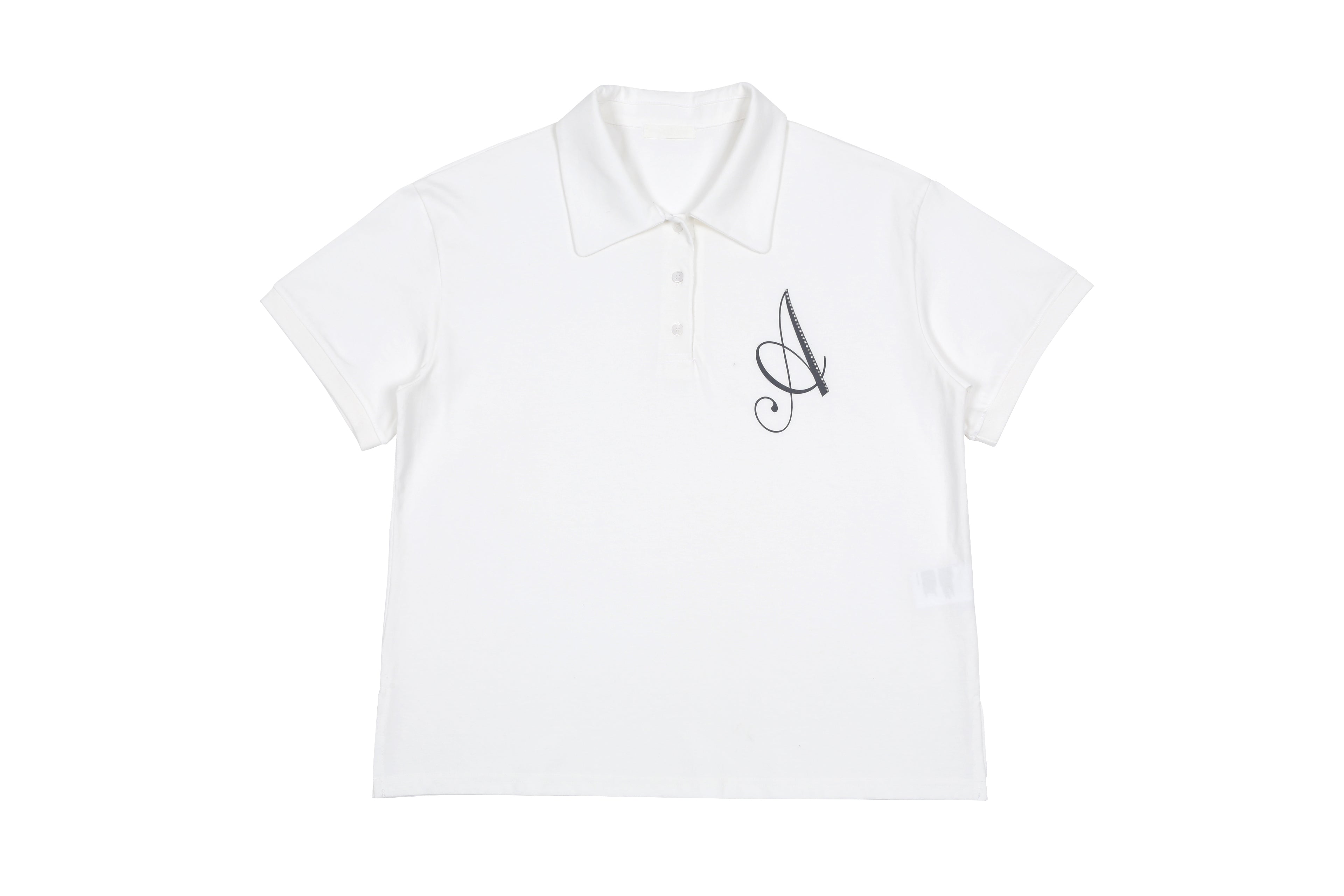 TEE-SHIRT À COL LOGO A_IVOIRE