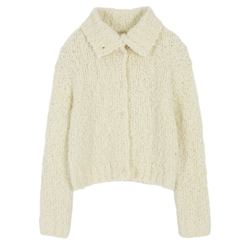 COZY CARDIGAN À COL MONTANT_IVOIRE