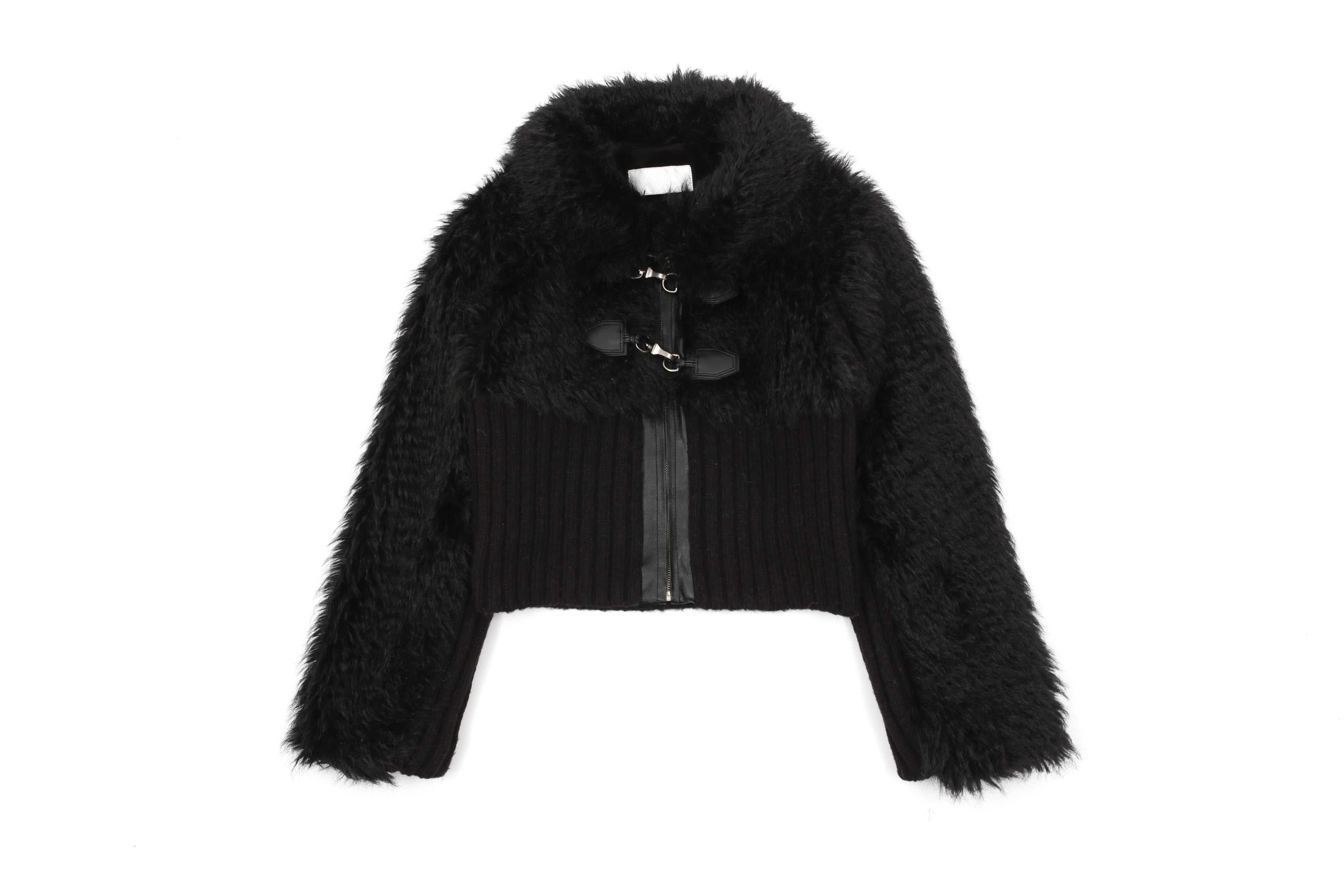 KNIT FUR MIX MUSTANG_BLACK