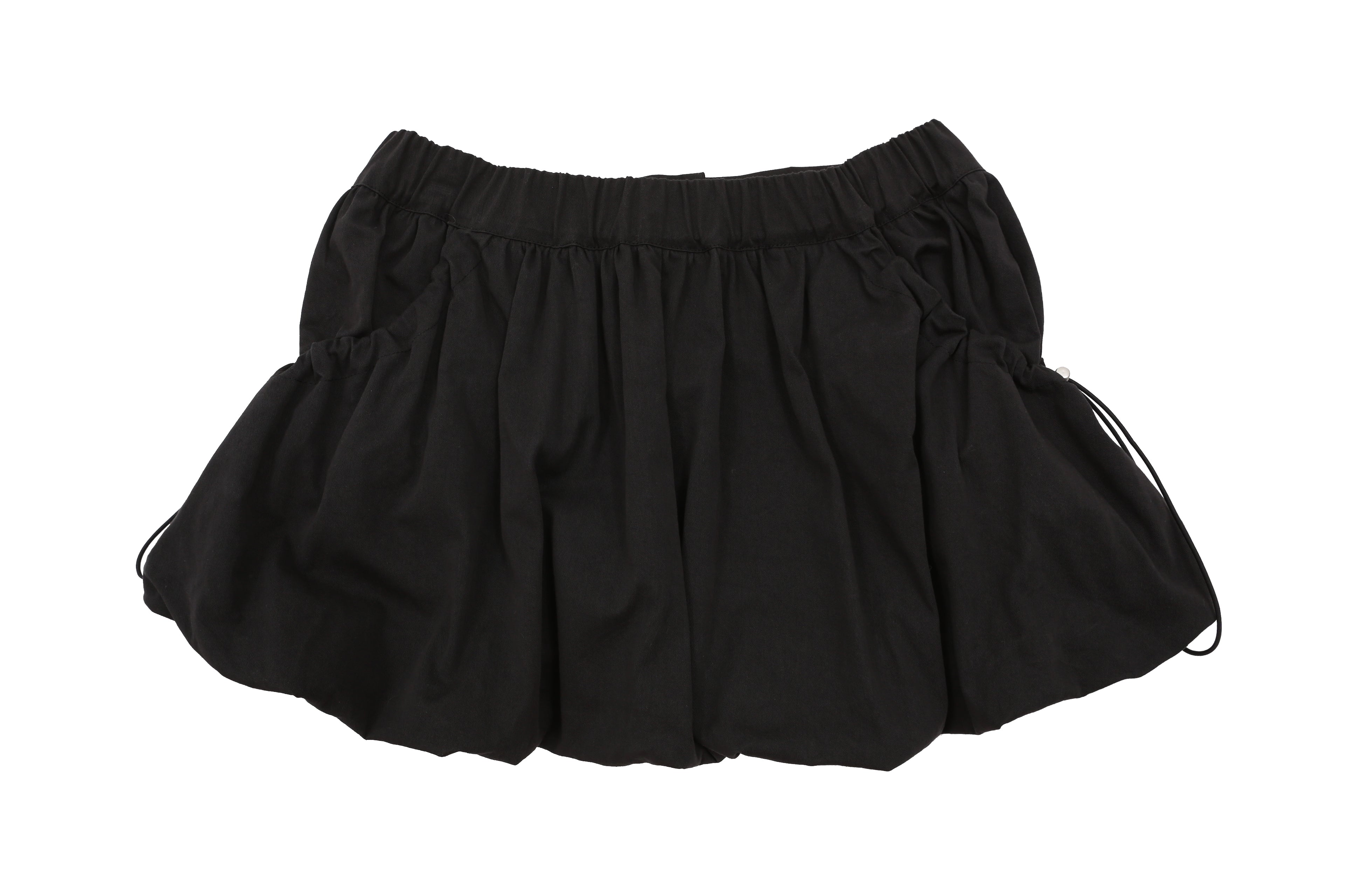 LAYERED POCKET BALLOON SKIRT_BLACK