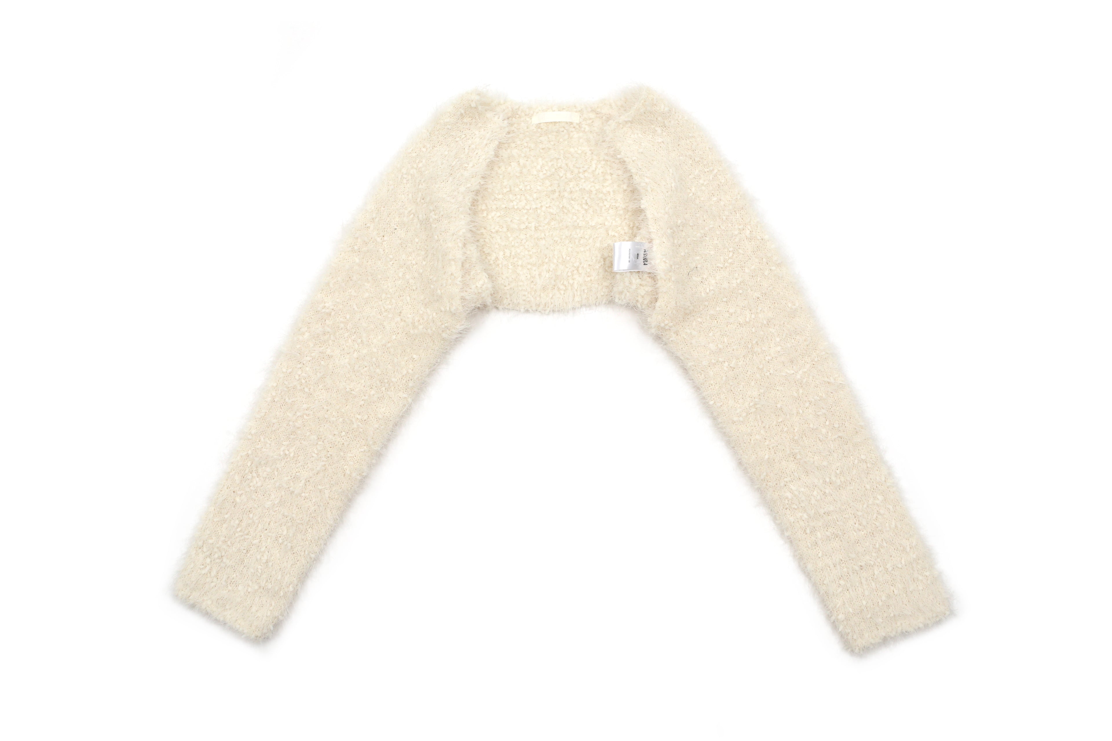 FLUFFY BOUCLE CARDIGAN _IVOIRE