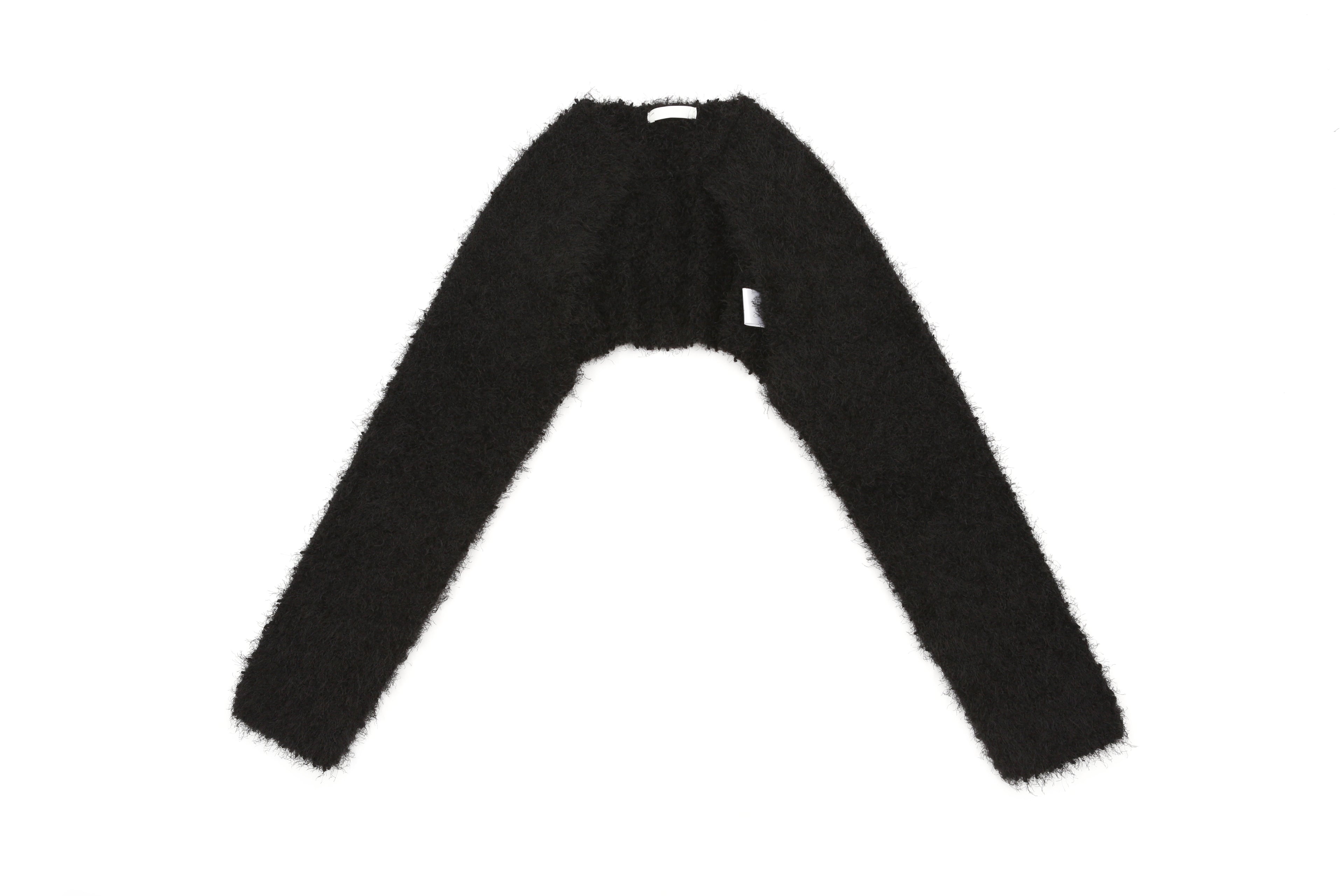 FLUFFY BOUCLE CARDIGAN _NOIR