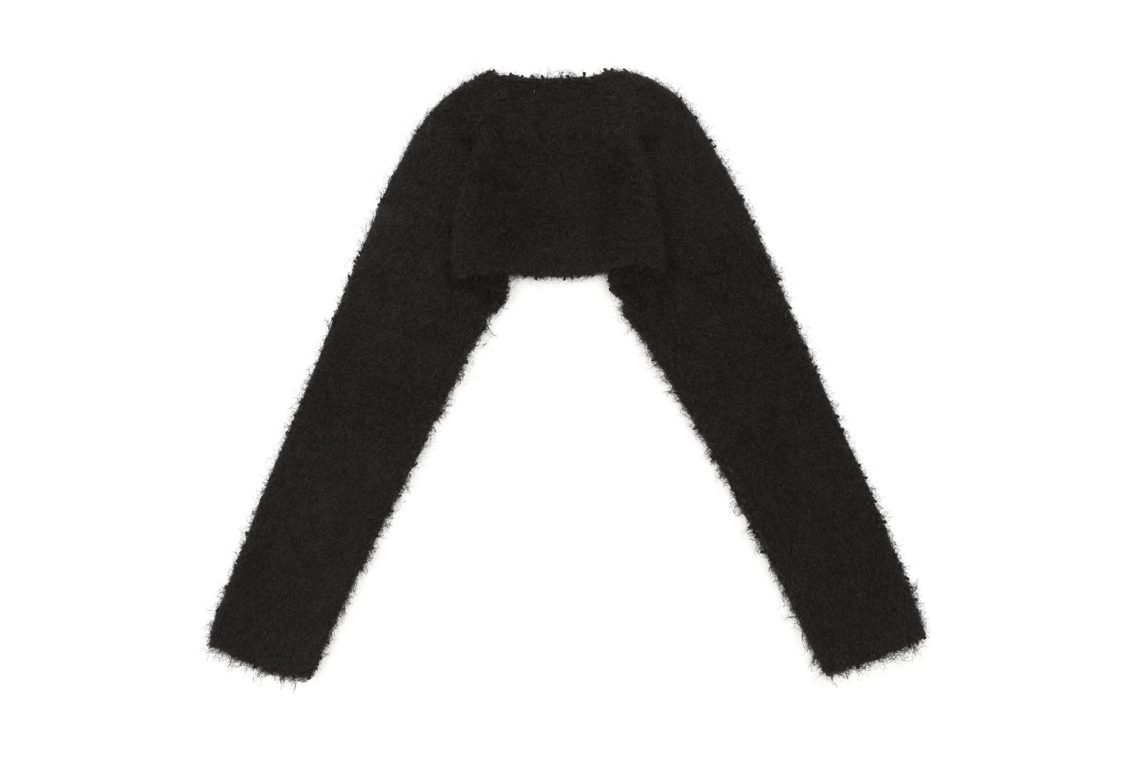 FLUFFY BOUCLE CARDIGAN _NOIR