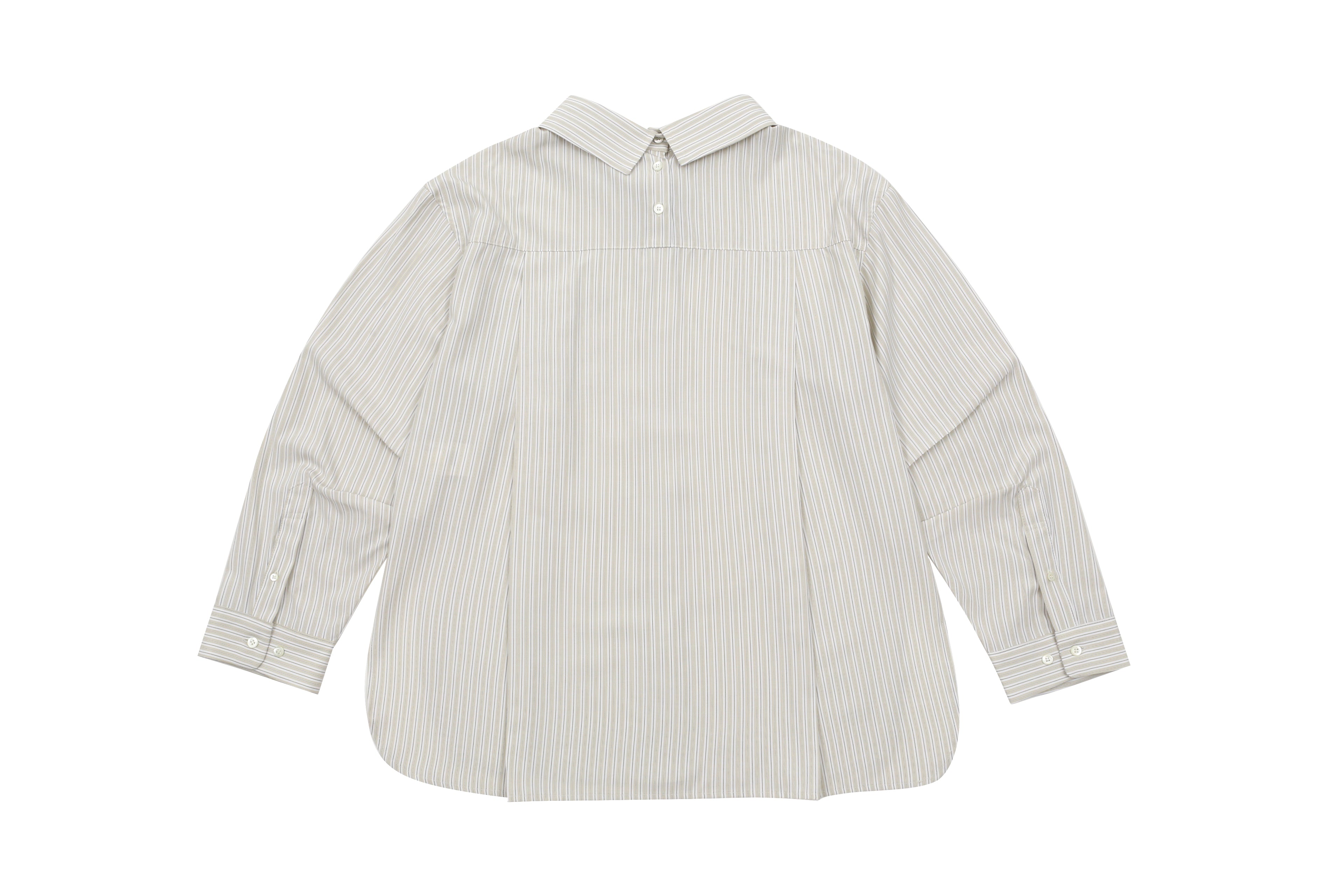 STRIPE OFF SHOULDER SHIRTS_BEIGE