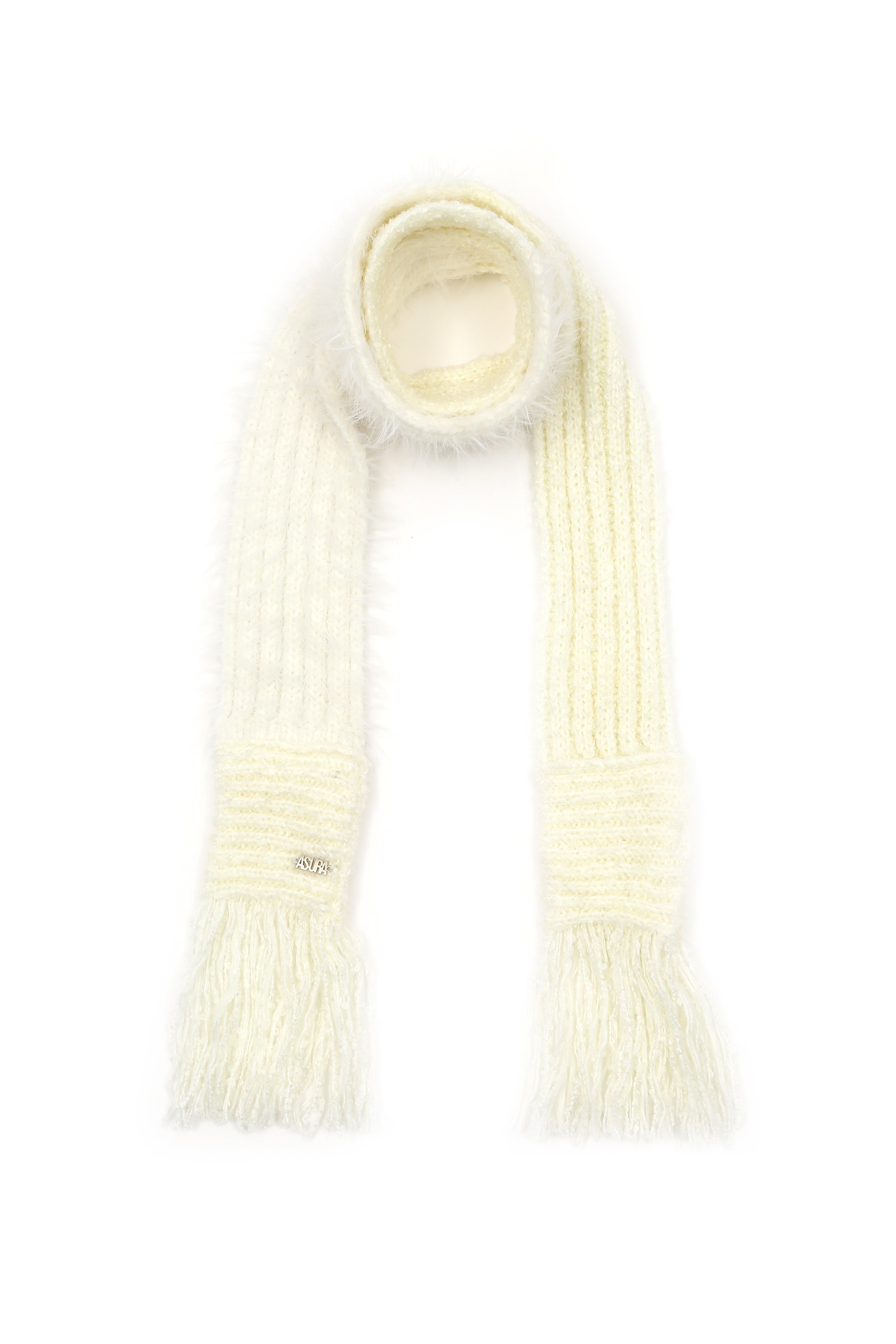 TASSEL MIX SCARF_IVORY