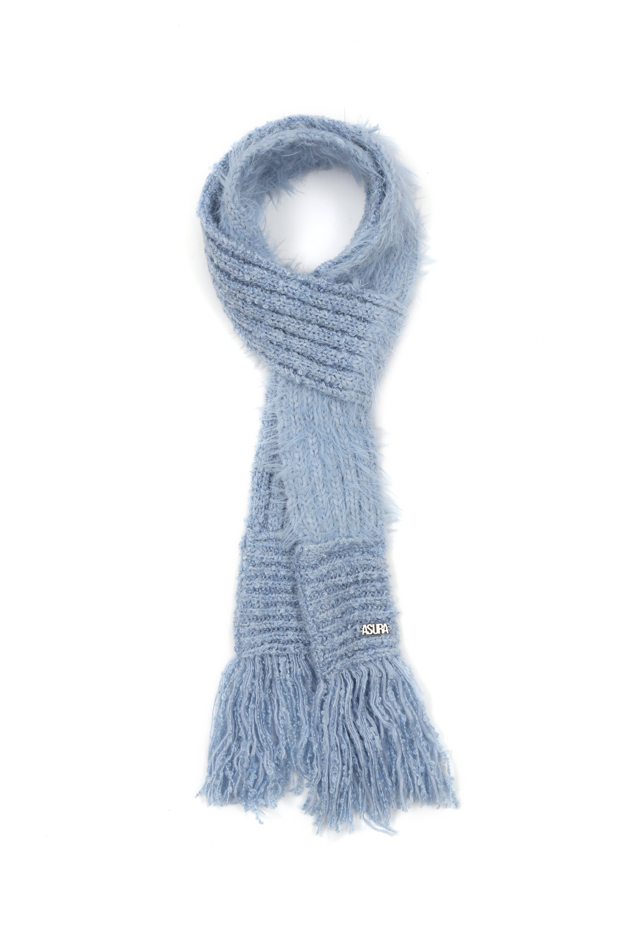 TASSEL MIX SCARF_SKYBLUE