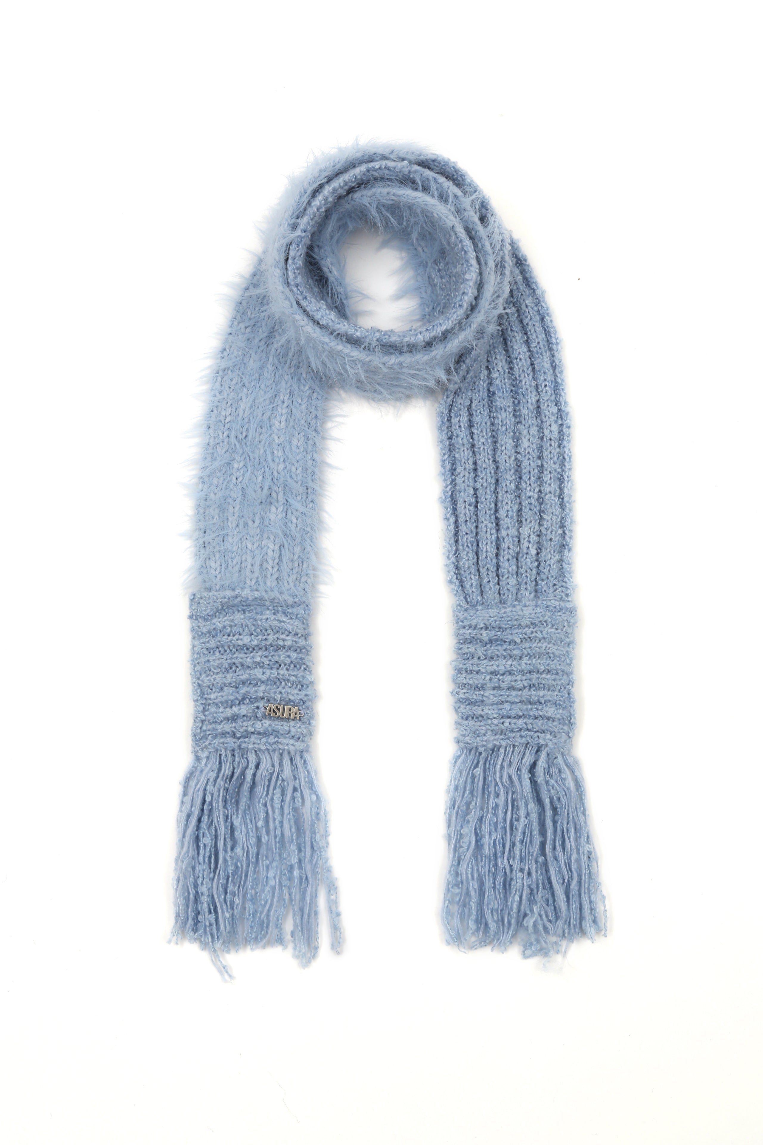 TASSEL MIX SCARF_SKYBLUE