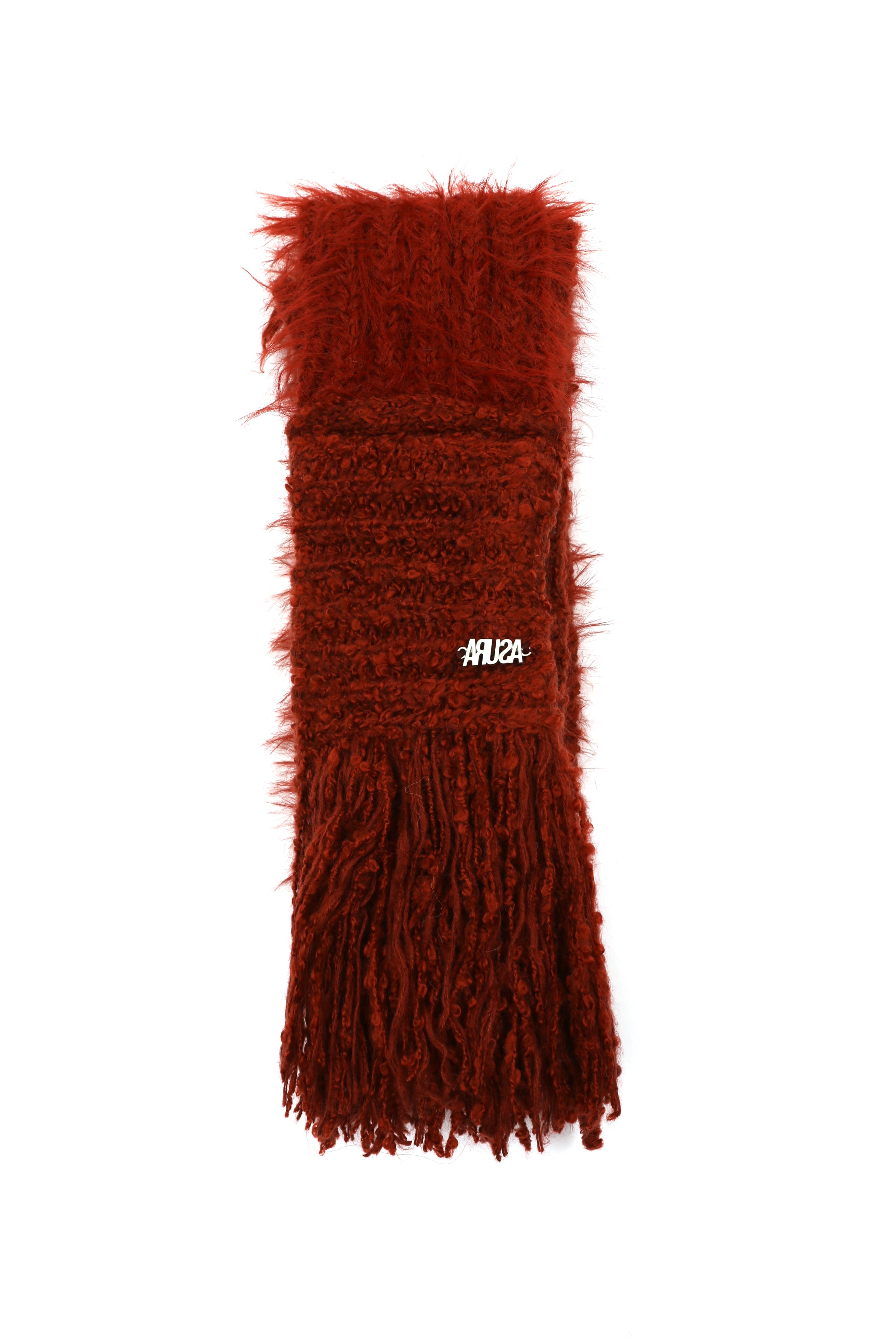 TASSEL MIX SCARF_RED