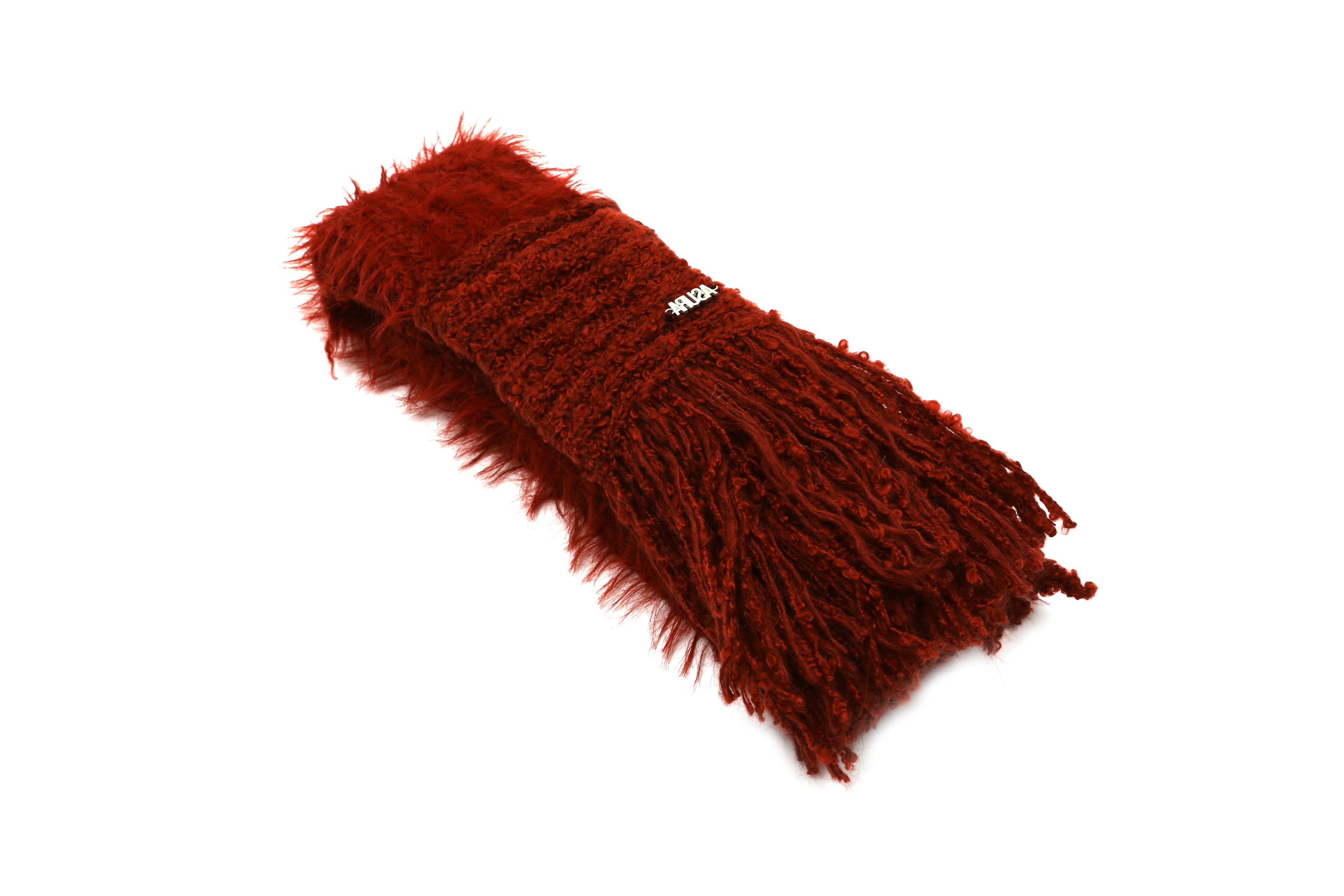 TASSEL MIX SCARF_RED