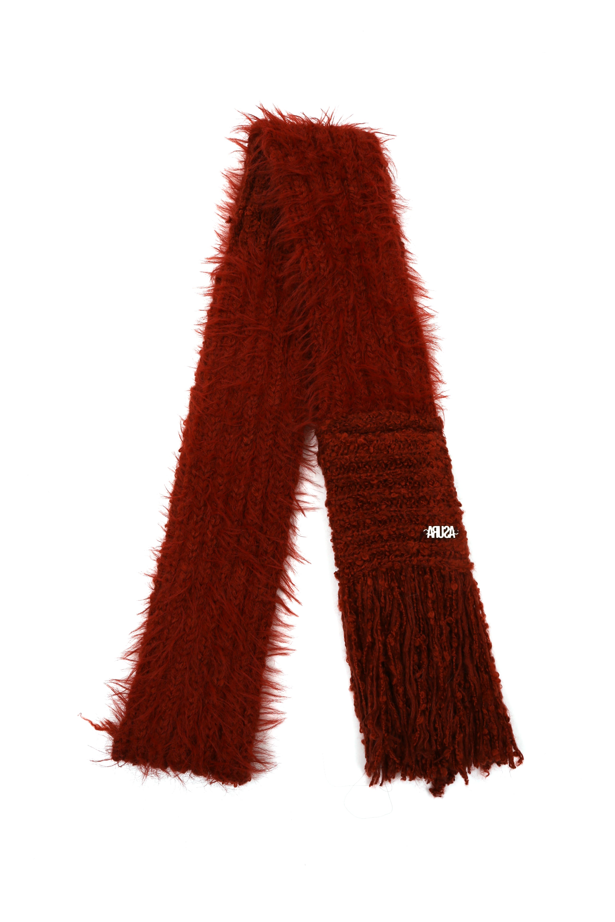 TASSEL MIX SCARF_RED