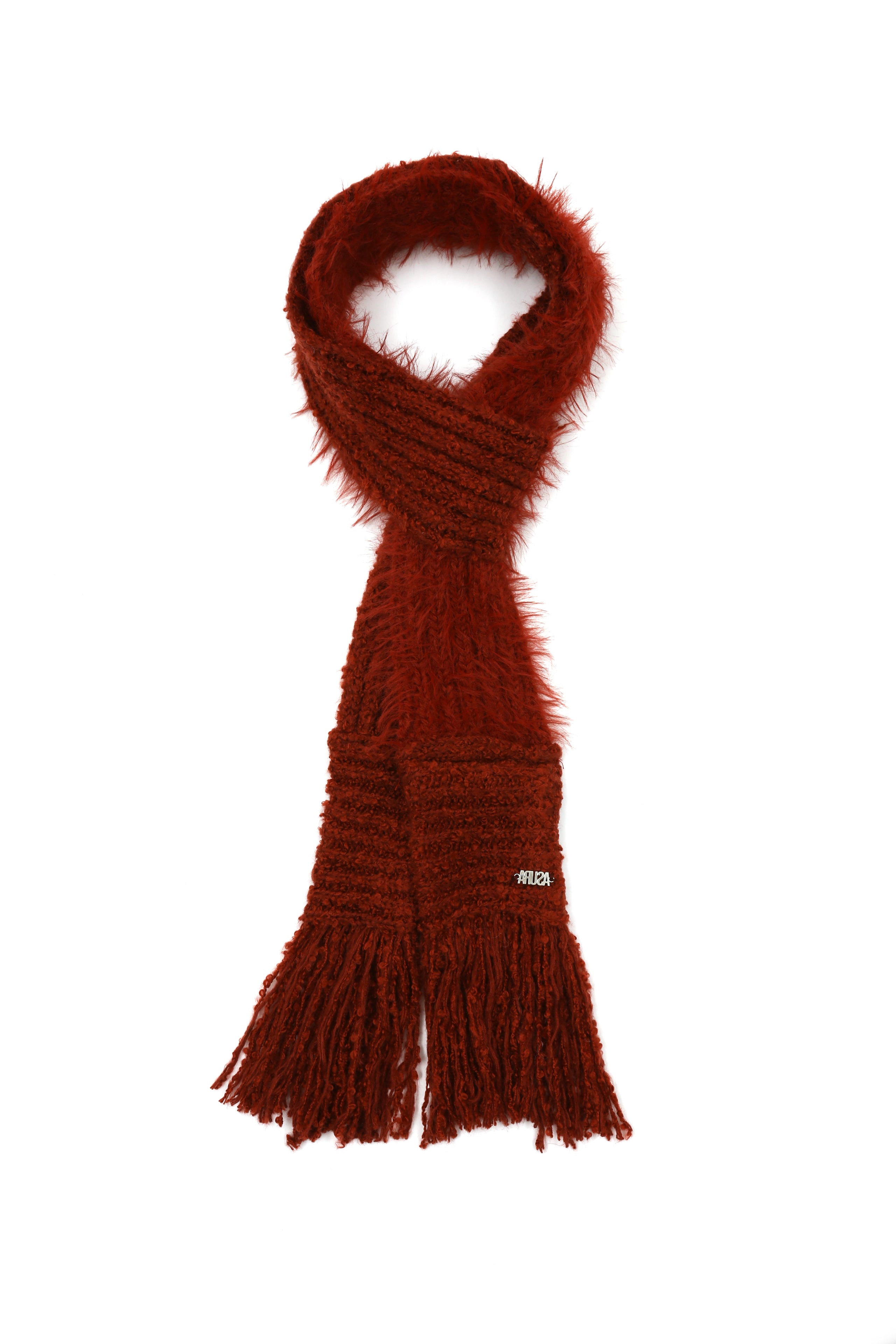 TASSEL MIX SCARF_RED