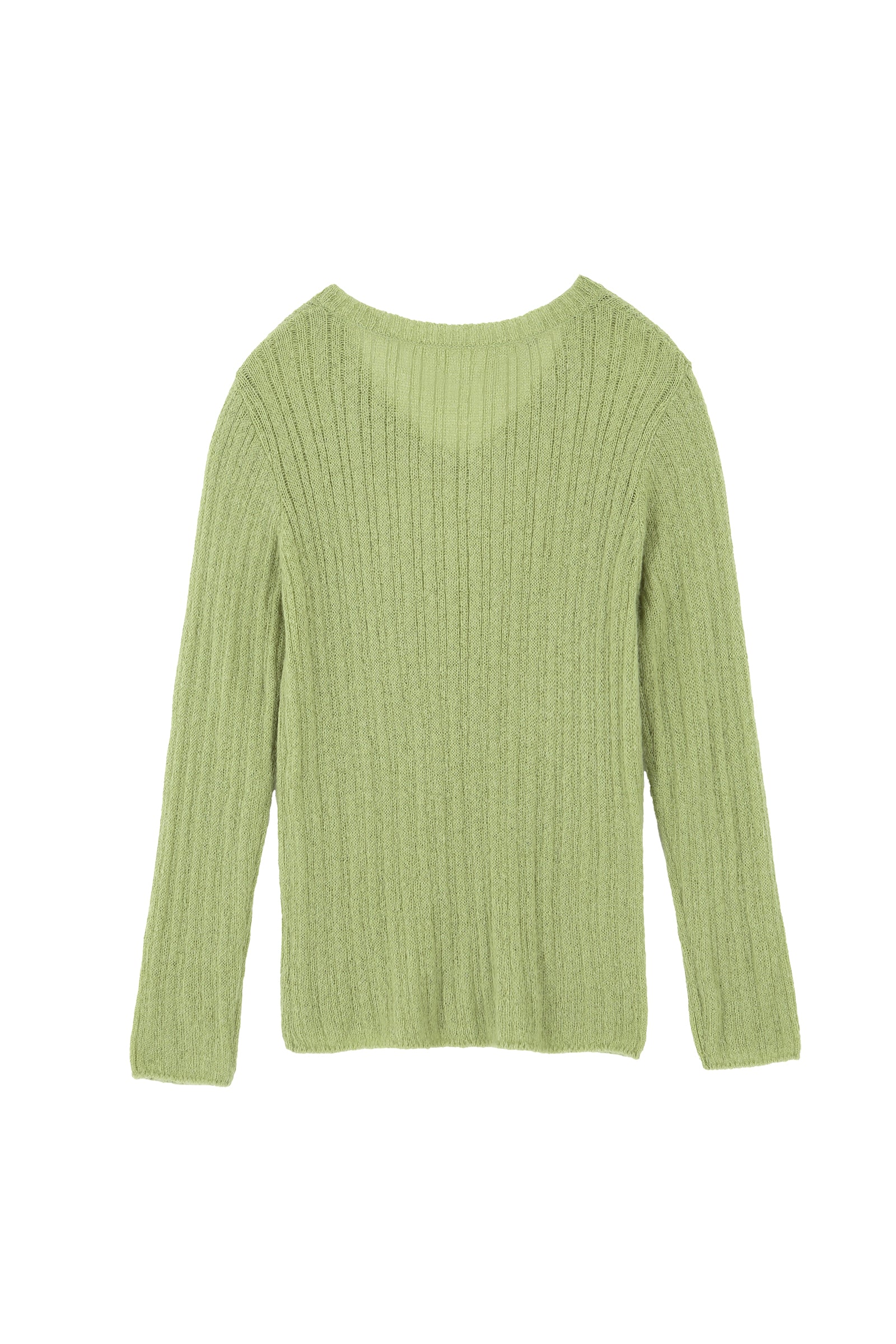 V-NECK GOLGI KNIT_OLIVE