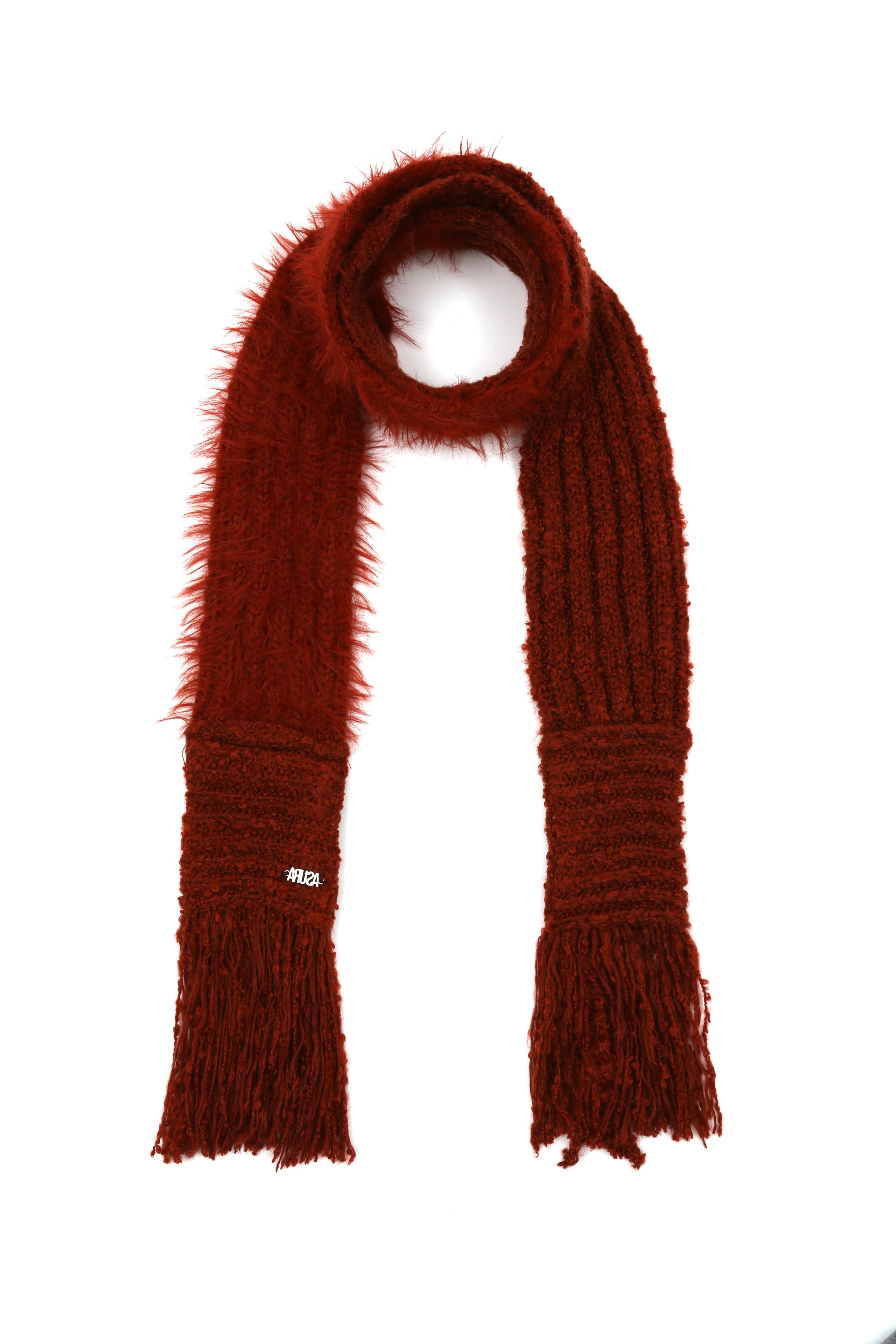 TASSEL MIX SCARF_RED