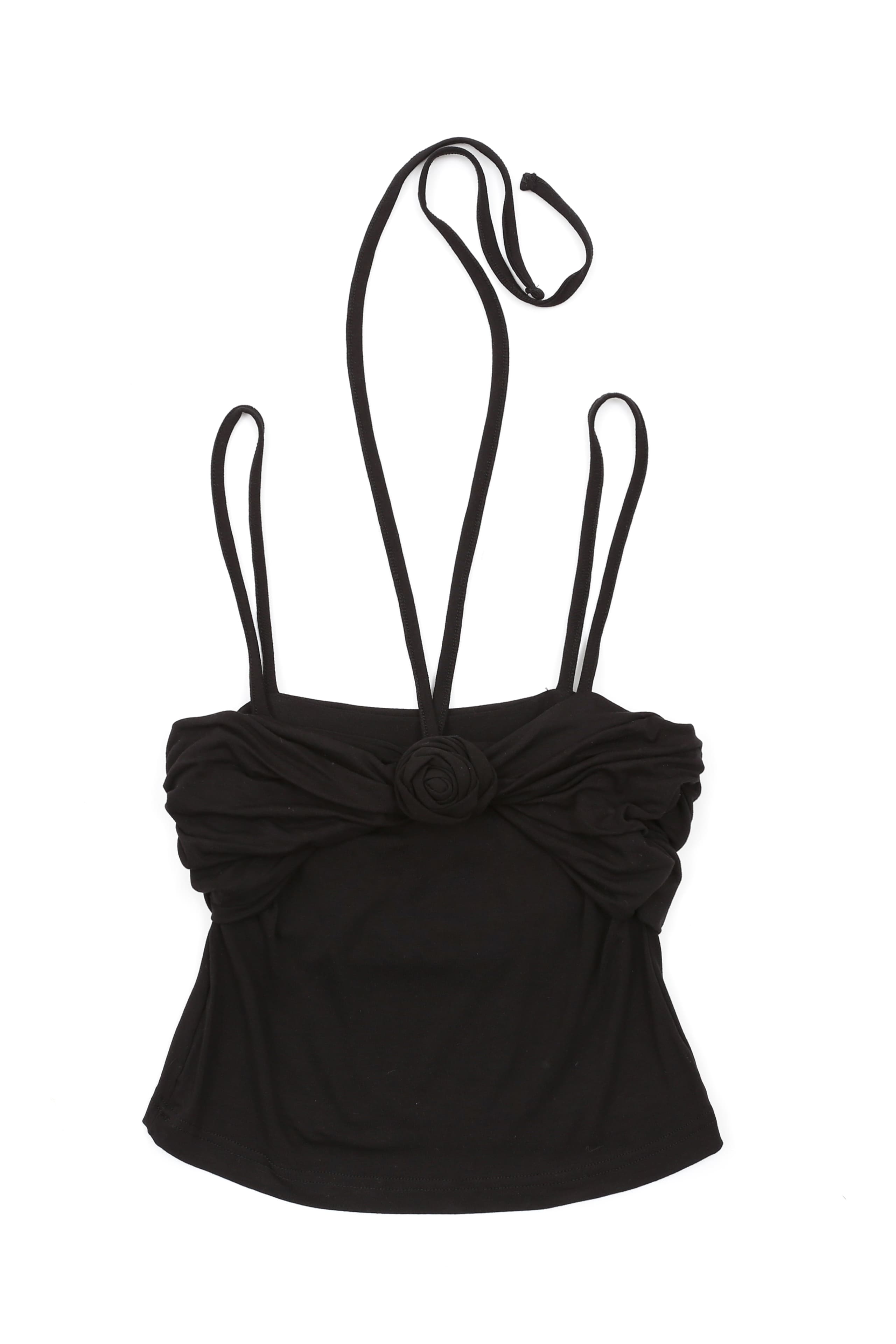 FLOWER STRING SLEEVELESS_BLACK