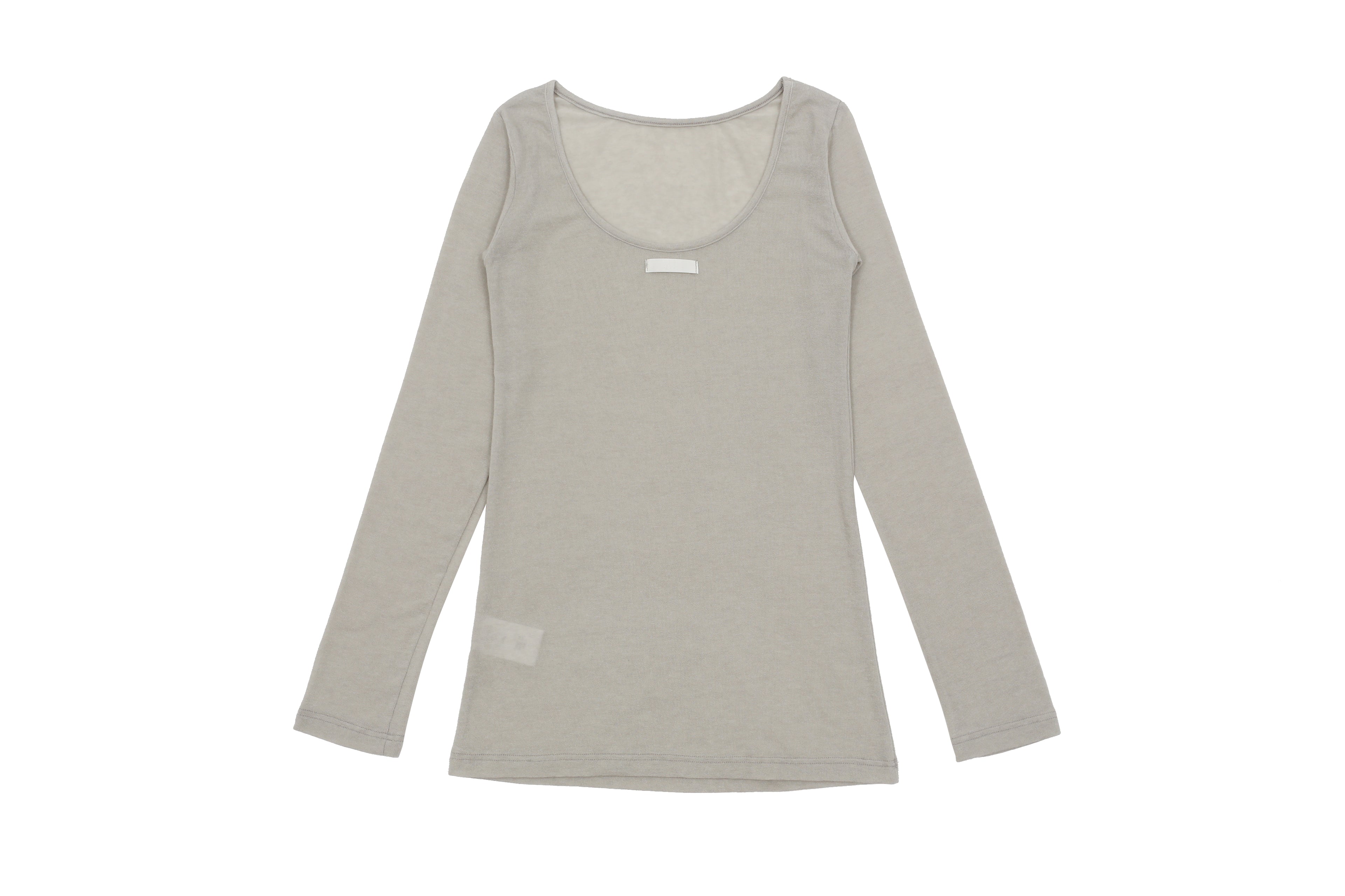 AS BASIC SCOOP NECK TSHIRT_IVORY_KHAKI BEIGE