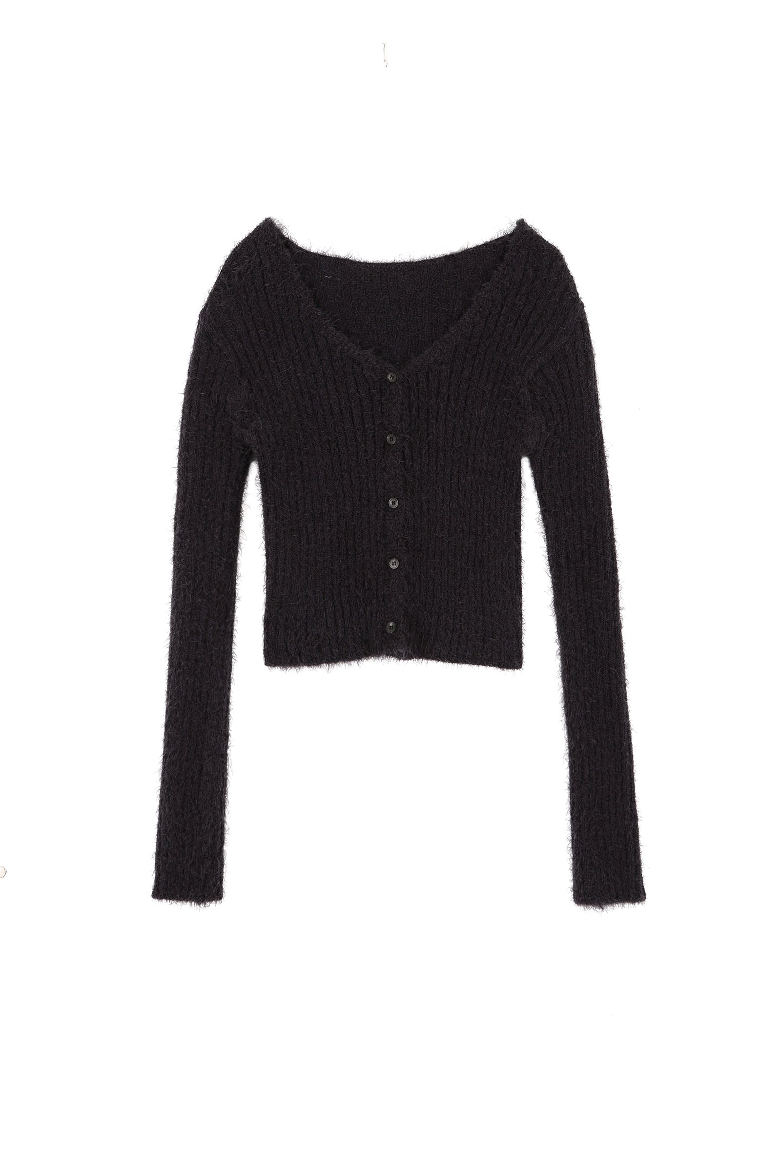 MELLOW FUR CARDIGAN_CHARCOAL