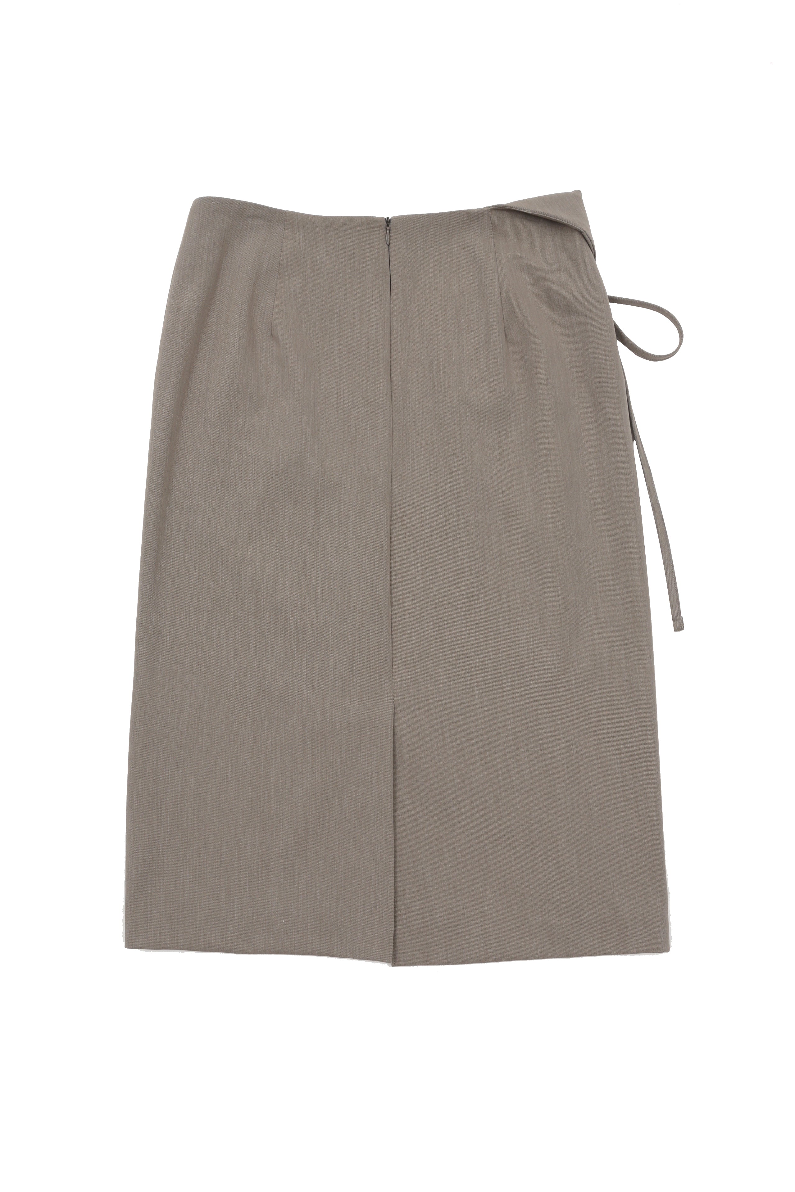 UNBALANCE FLIP SKIRT_GRIS KAKI