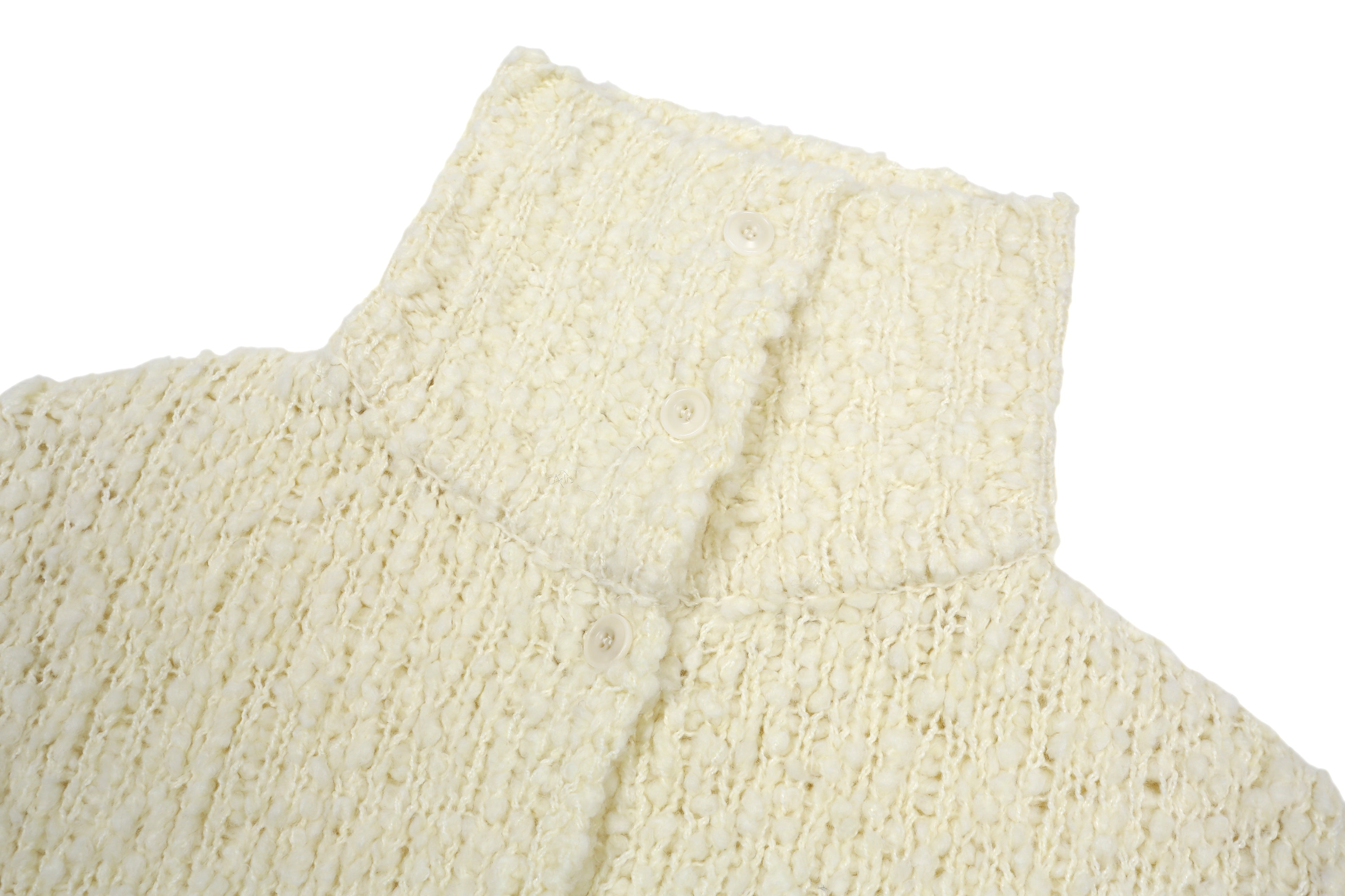 COZY CARDIGAN À COL MONTANT_IVOIRE