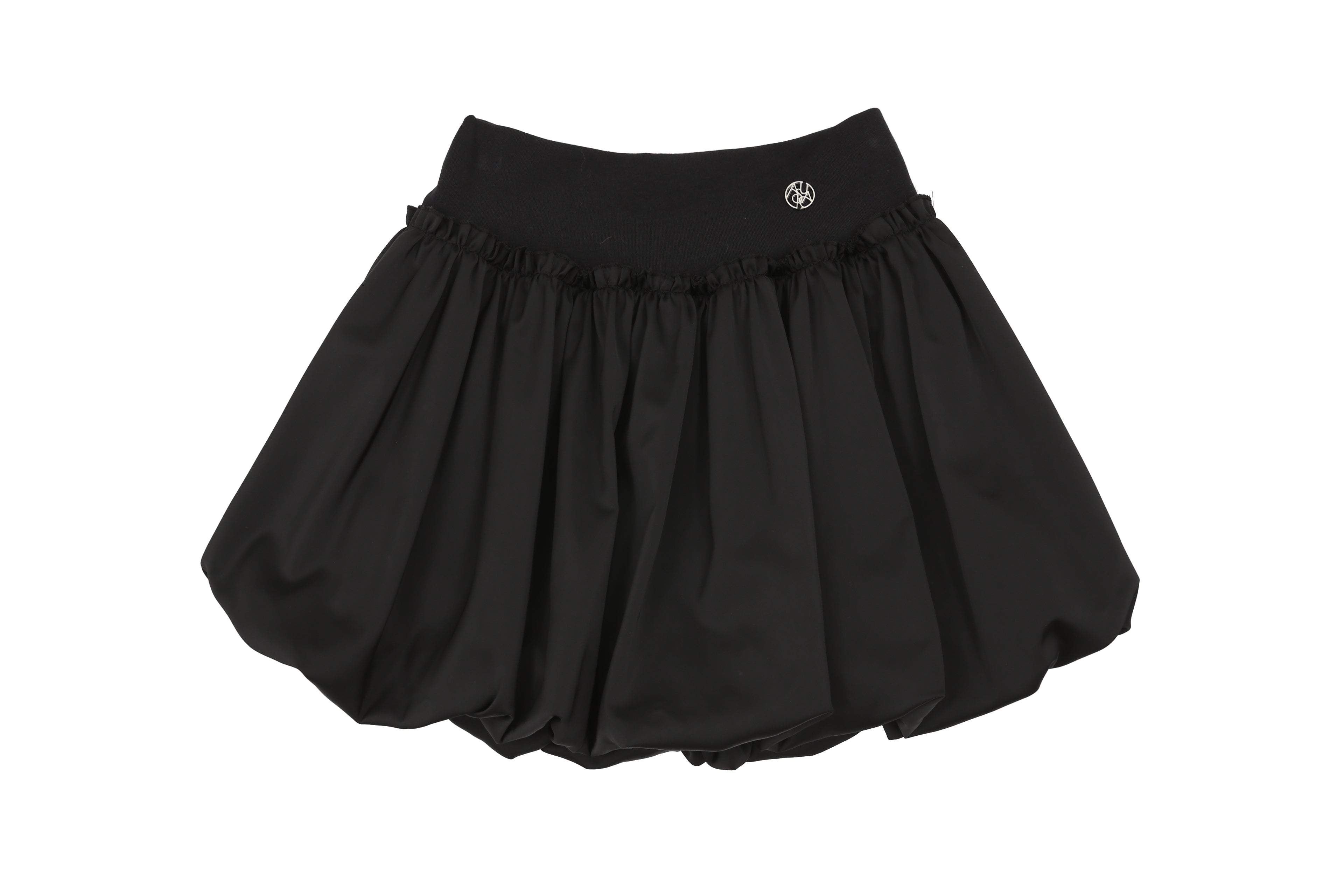 SATIN BALLOON SKIRT_BLACK